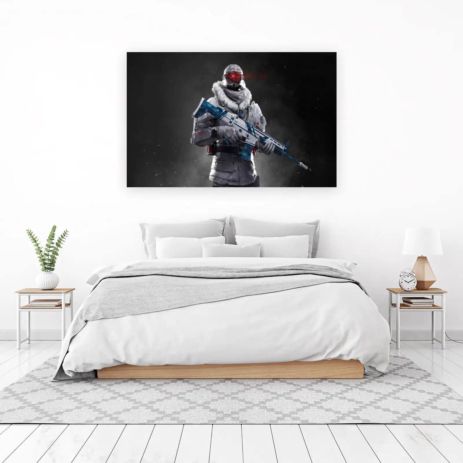 Futuristic Soldier & Sci-Fi Rifle Wall Art