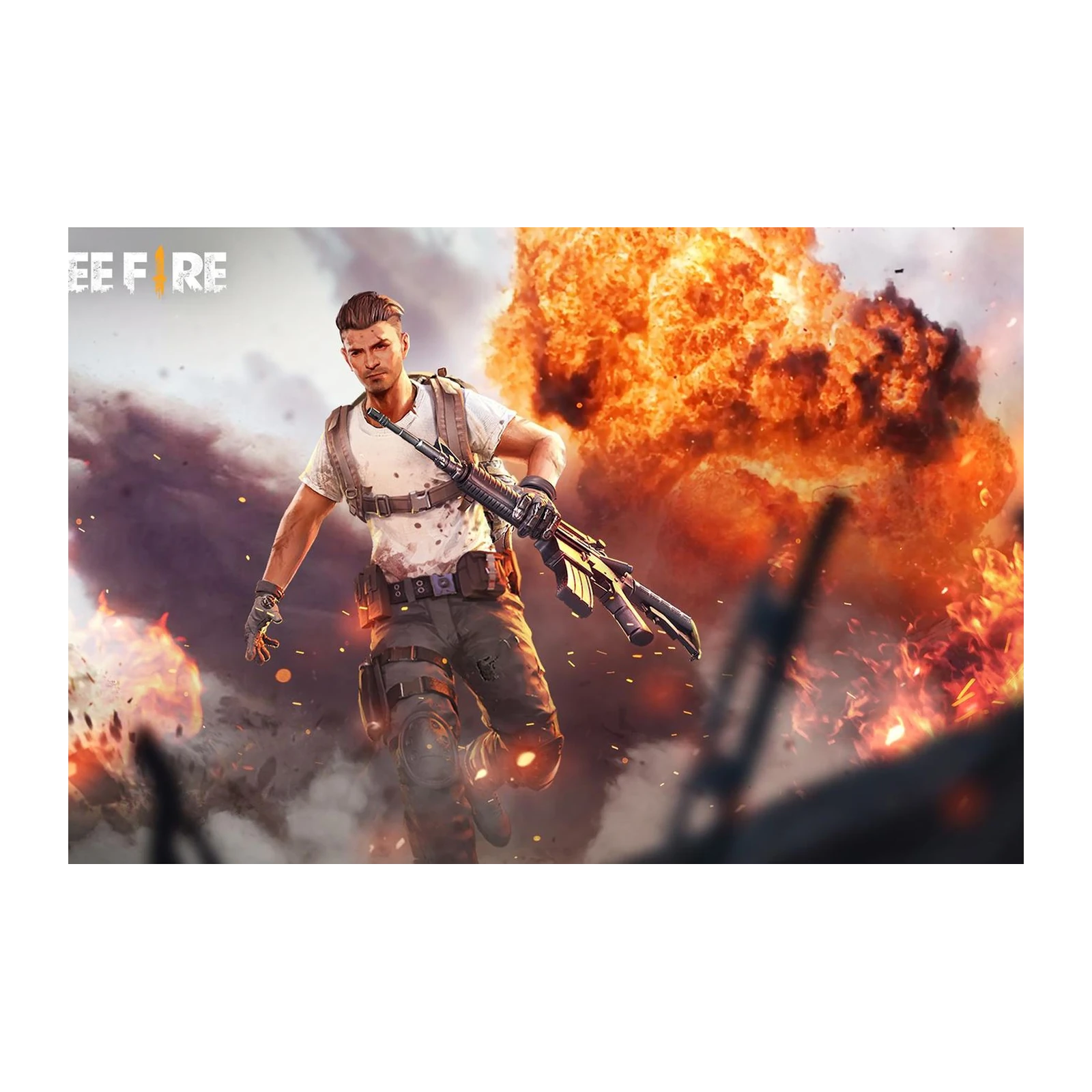 Explosive Action Soldier Free Fire Wall Art
