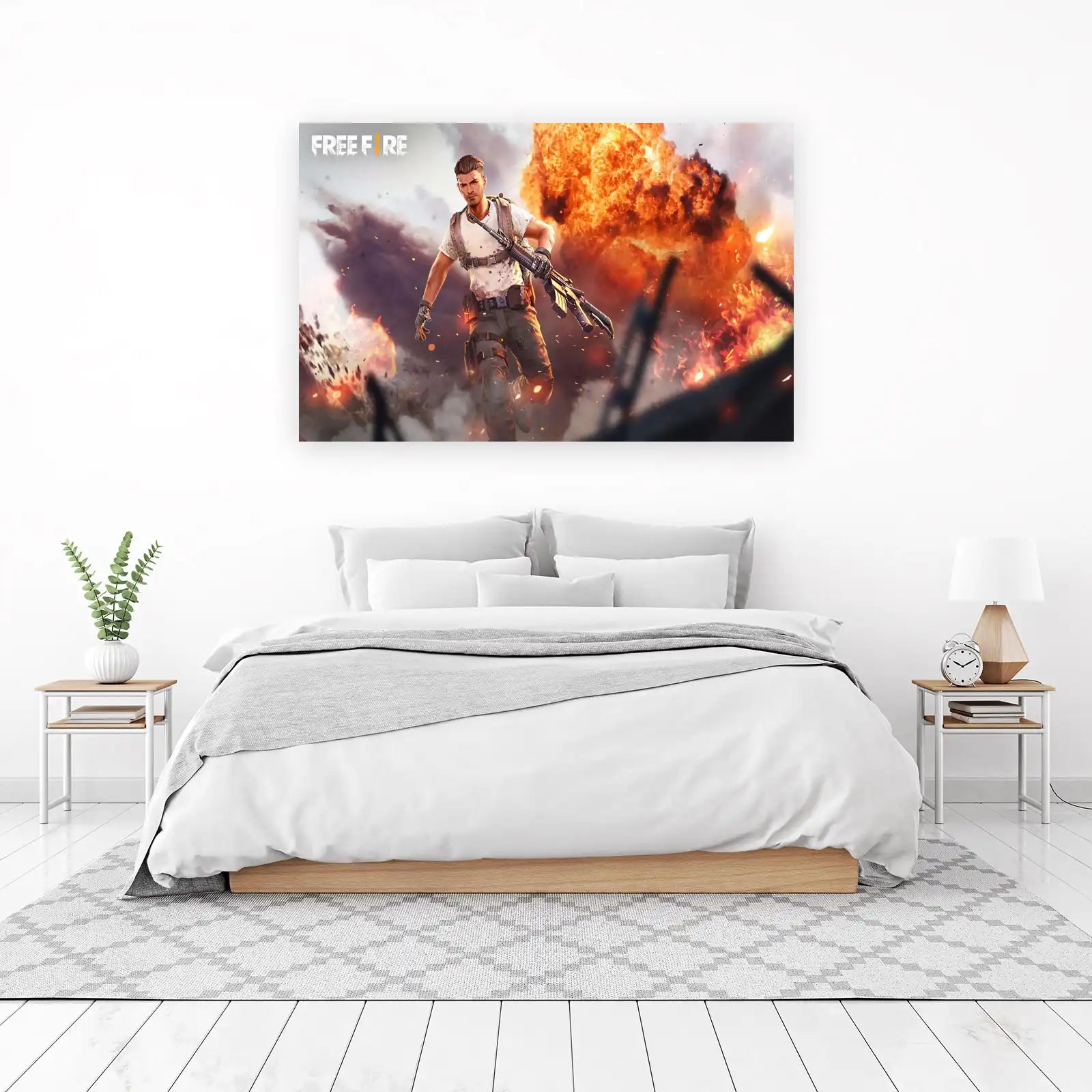 Explosive Action Soldier Free Fire Wall Art