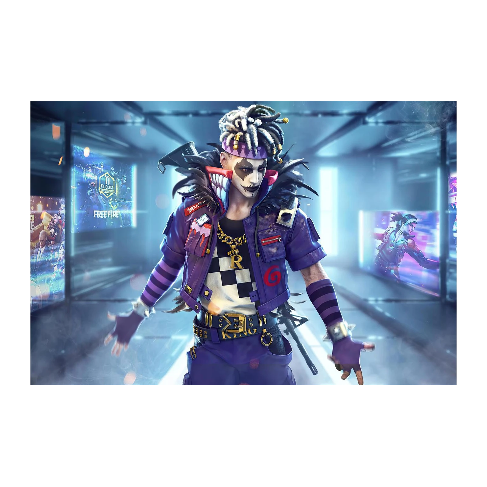 Epic Gamer Character "King" Free Fire Wall Art