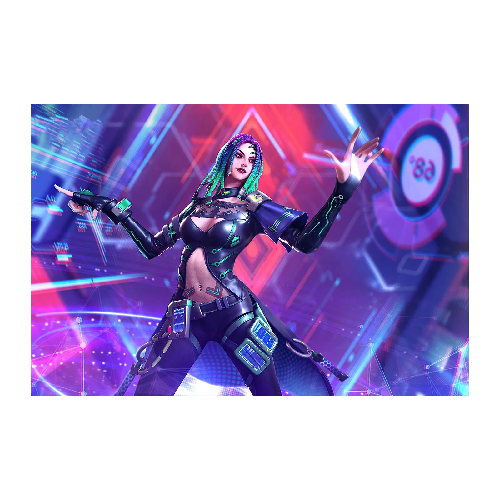 Cyberpunk Futuristic Woman Wall Art
