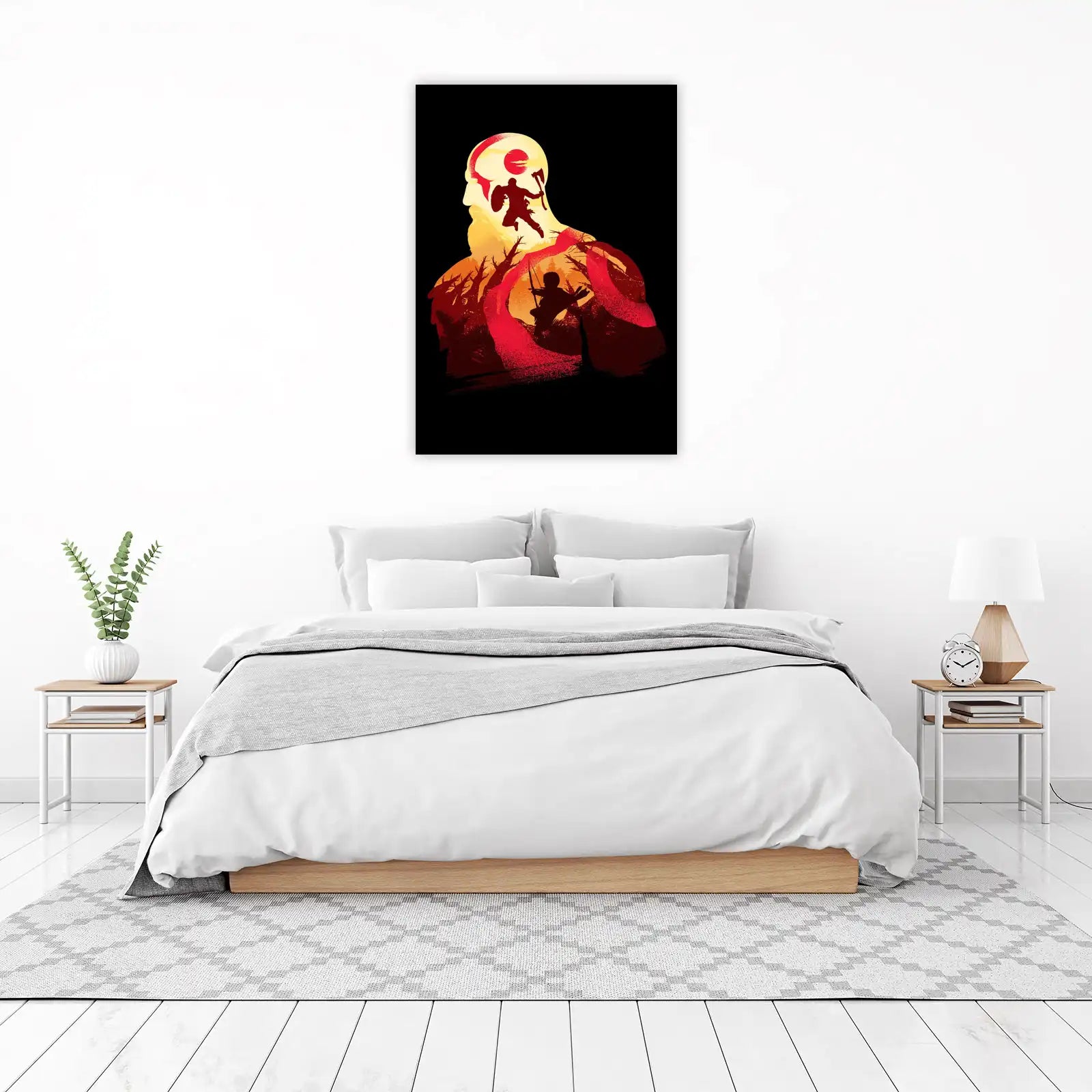 Epic Kratos & Atreus Forest Scene Wall Art
