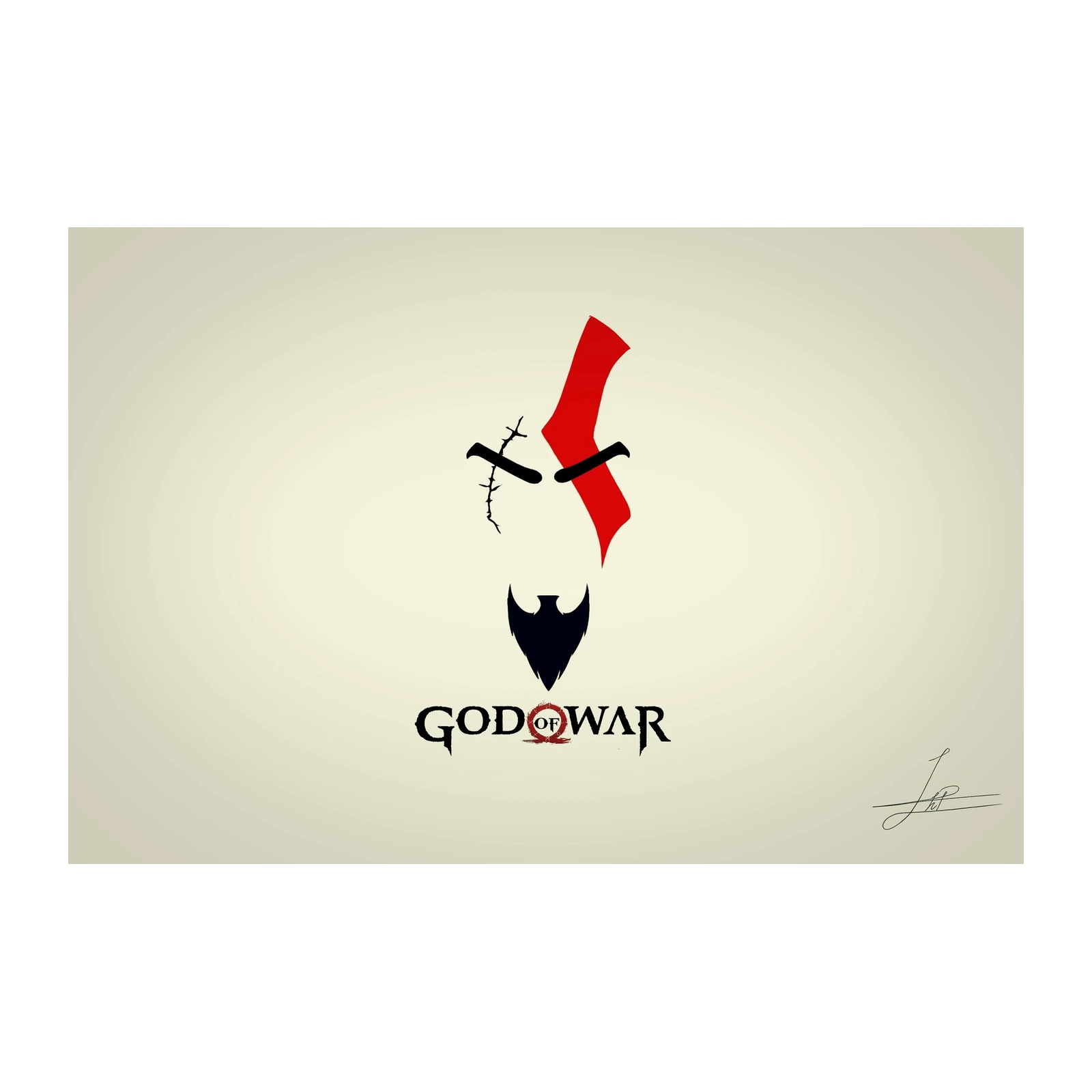 Kratos God of War Minimalist Wall Art
