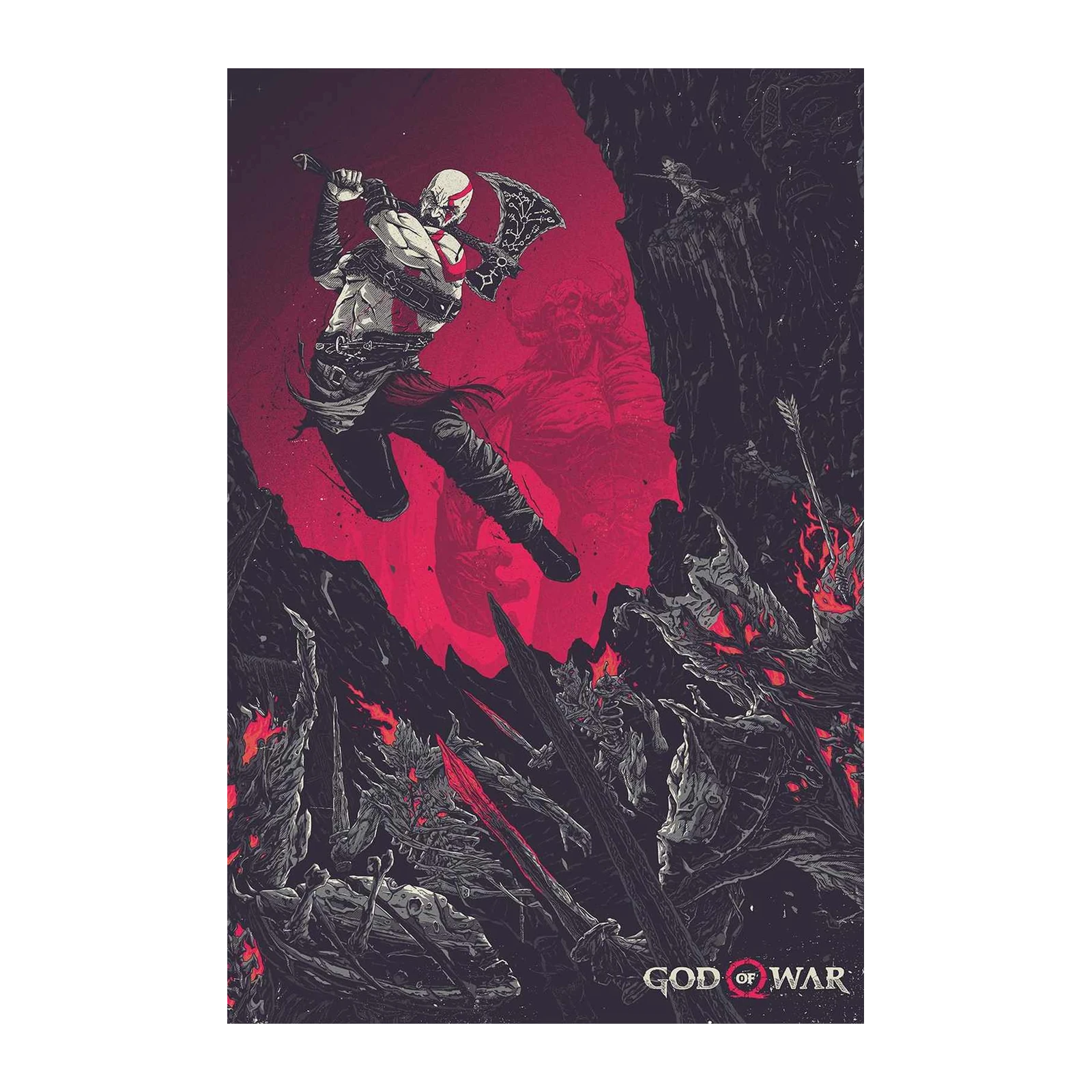 Epic Kratos Battle God of War Wall Art