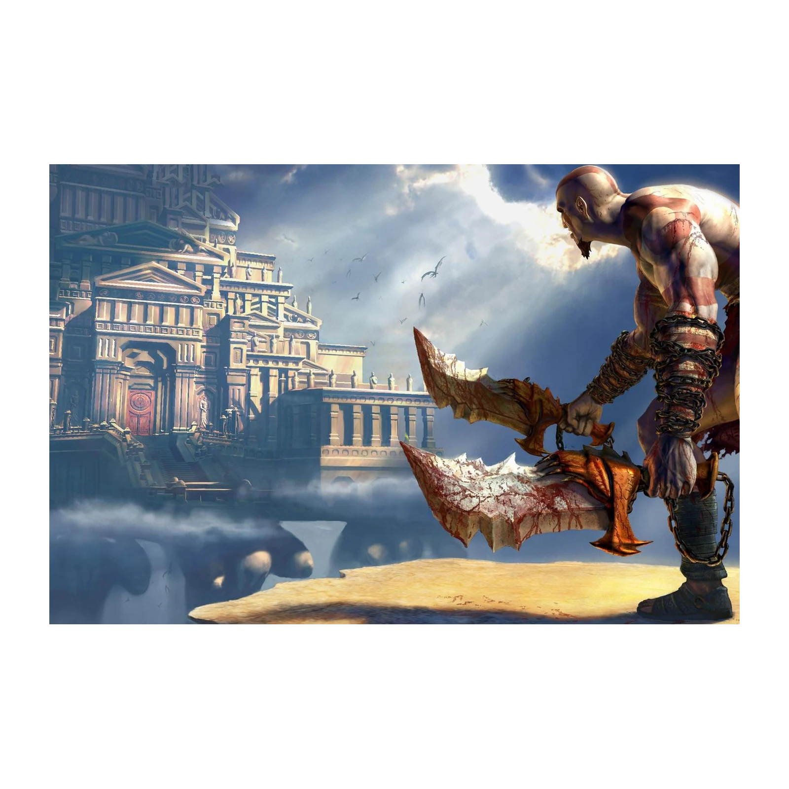 Kratos Blades Epic Battle Wall Art