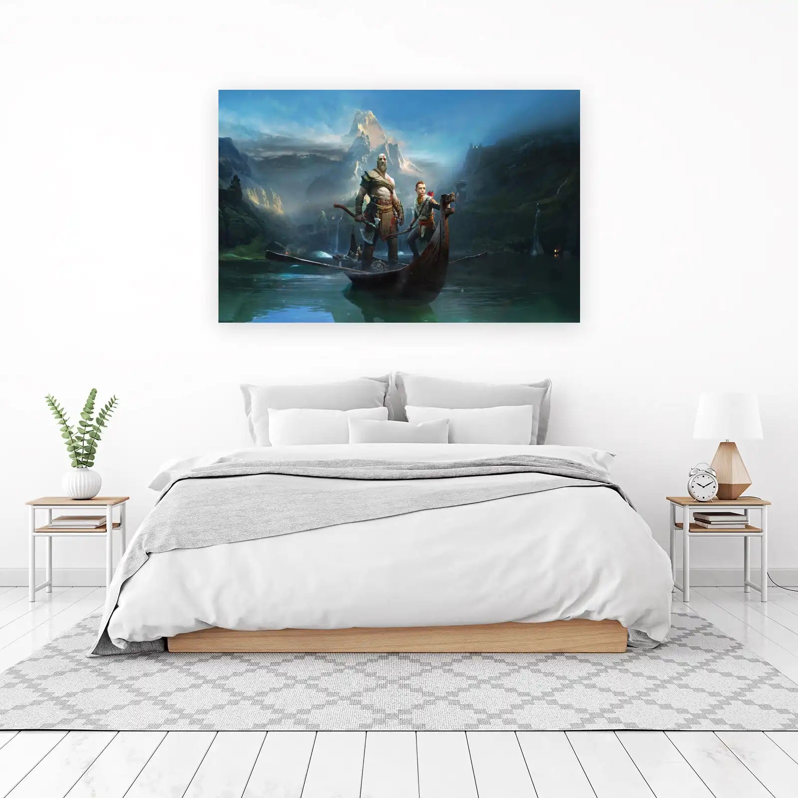 Epic Father & Son Viking Boat Wall Art