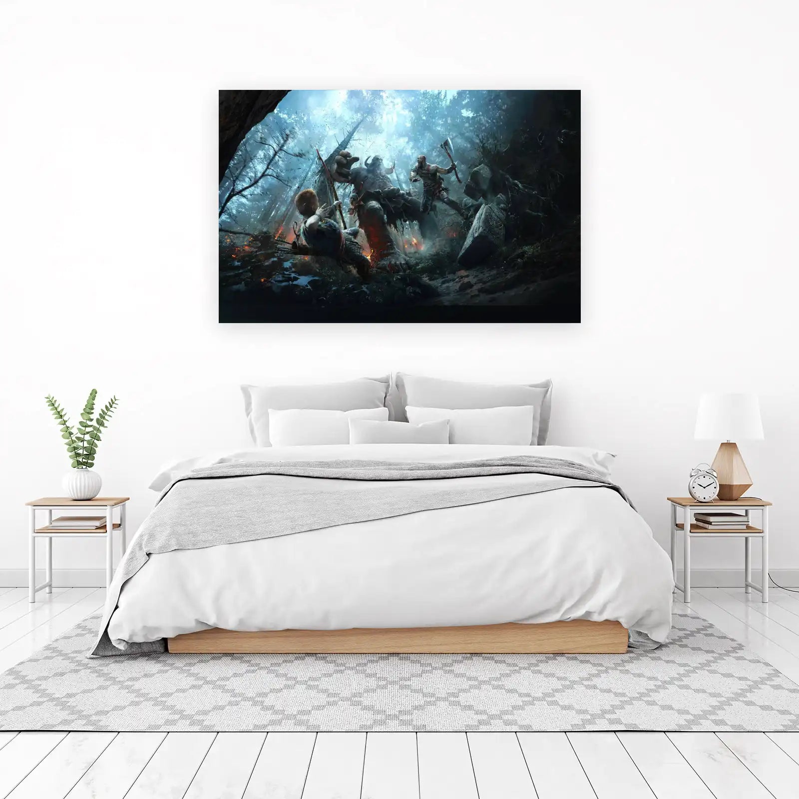 Epic Battle Forest Kratos Wall Art