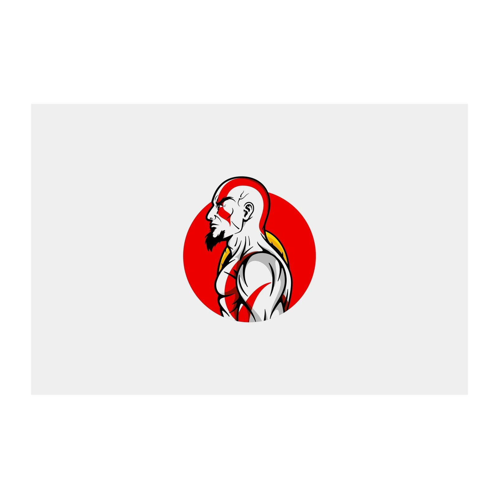 Kratos Fierce Warrior Red Circle Wall Art