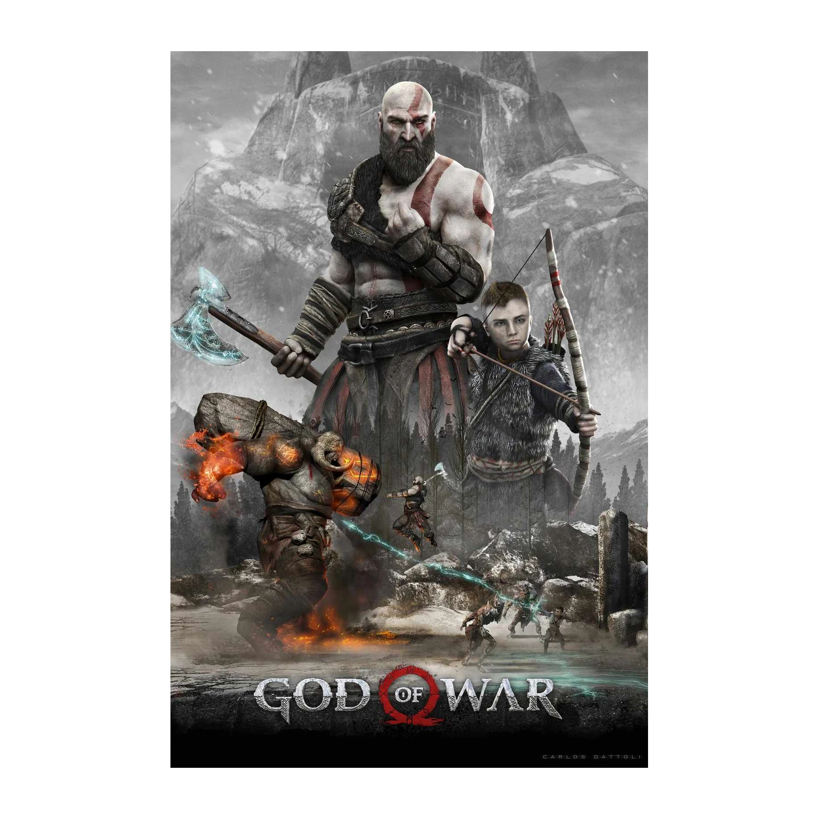 Epic God of War Kratos & Atreus Wall Art