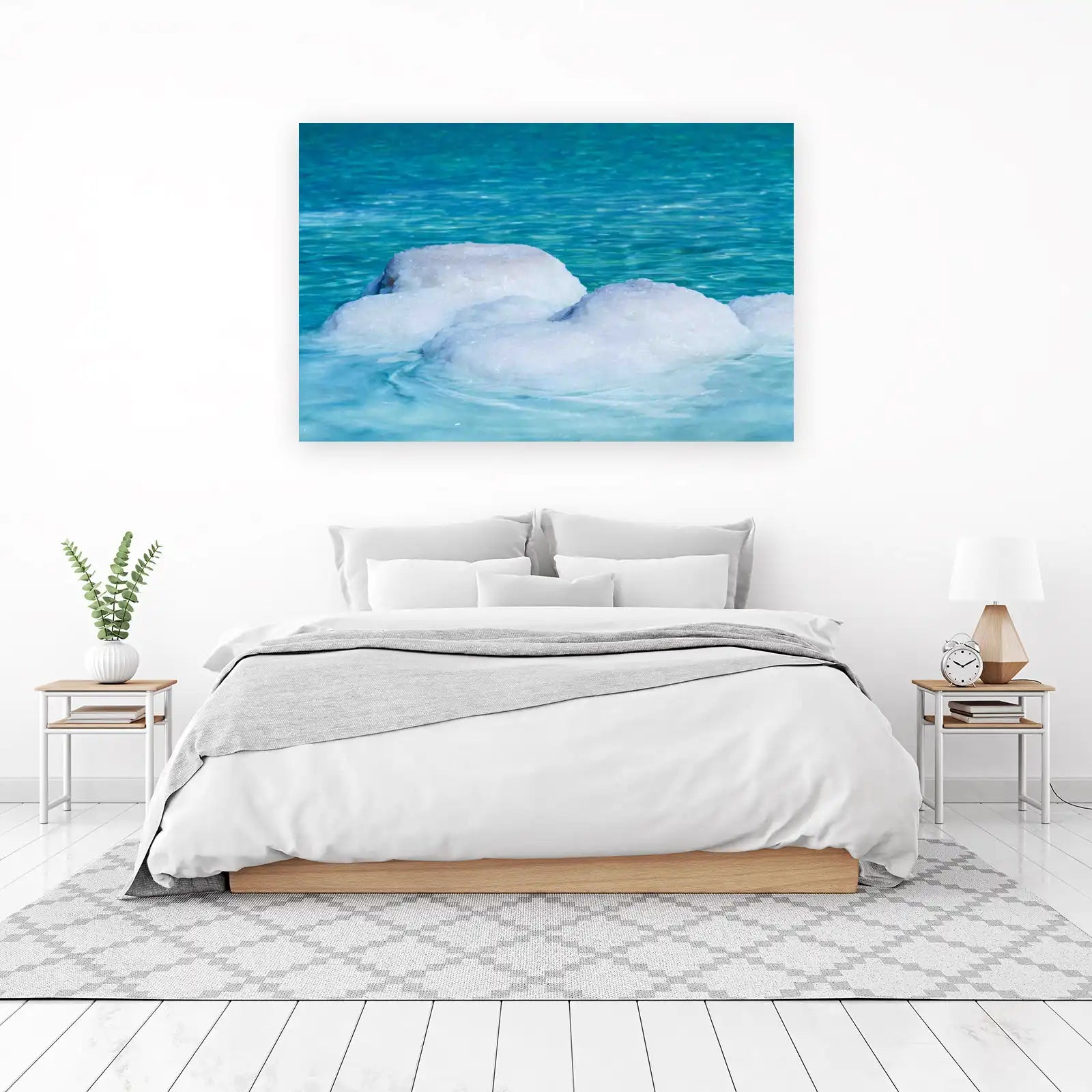 Serene Salt Formations Turquoise Water Wall Art