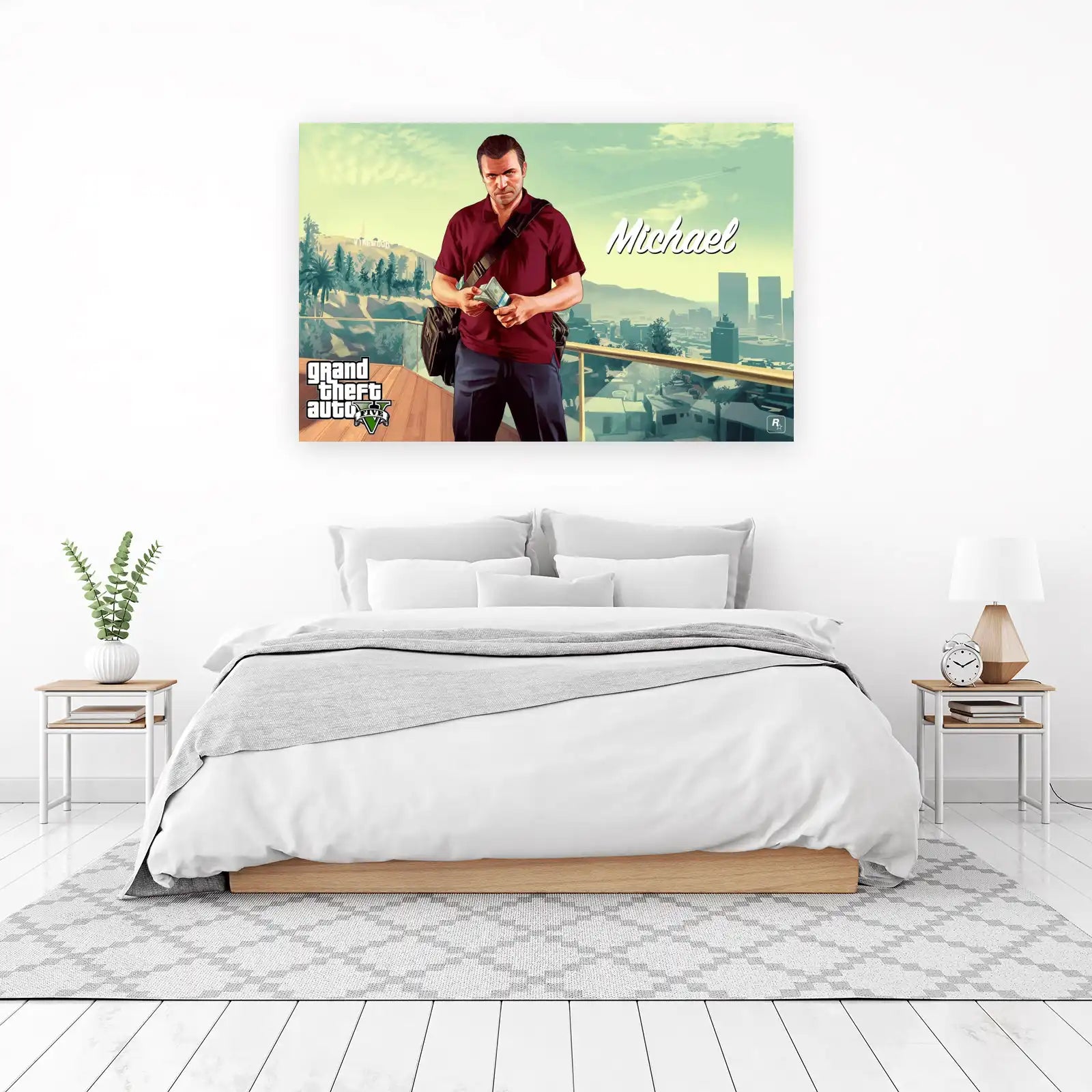 Michael GTA V Vinewood Money Wall Art
