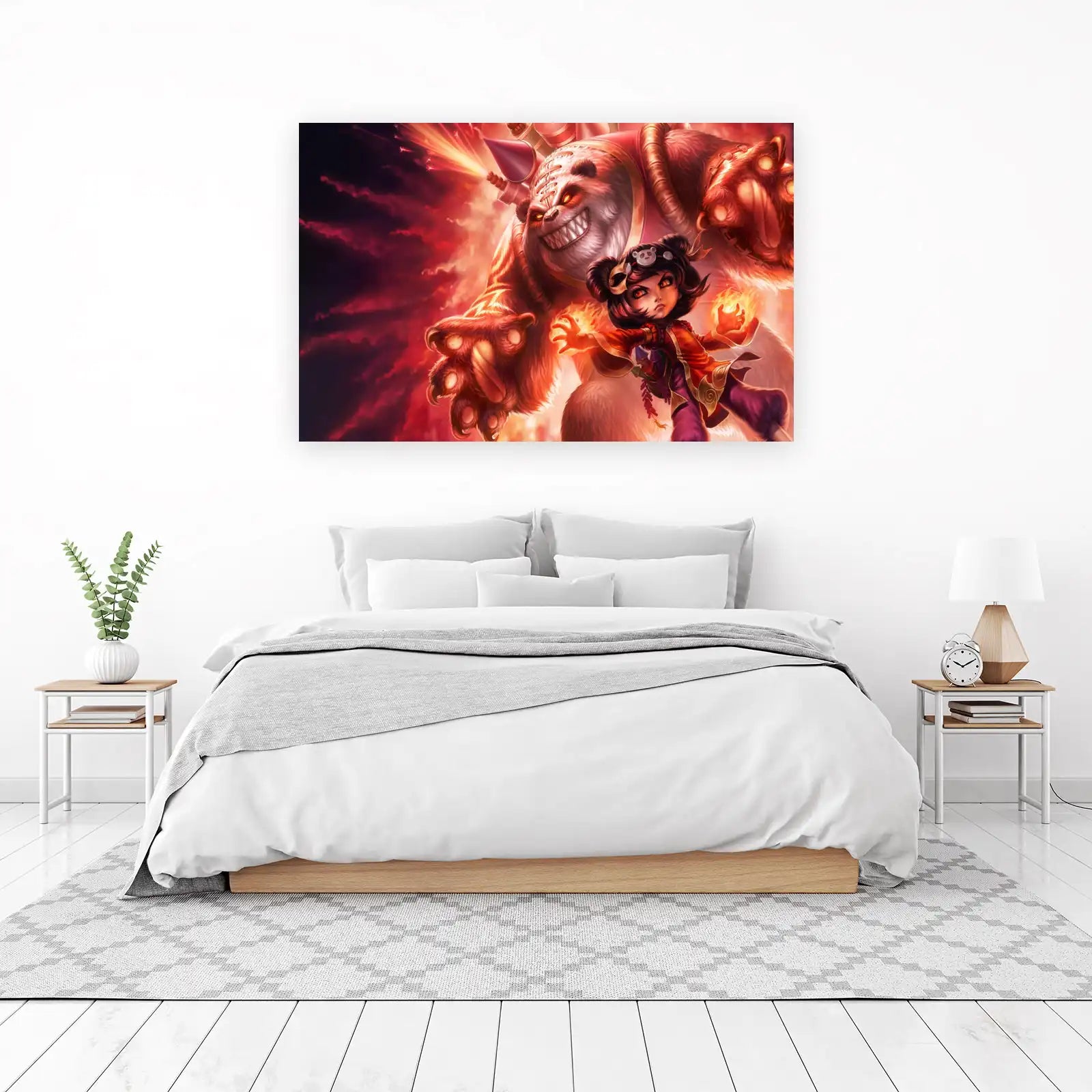 Fiery Panda Warrior & Mage Duo Wall Art