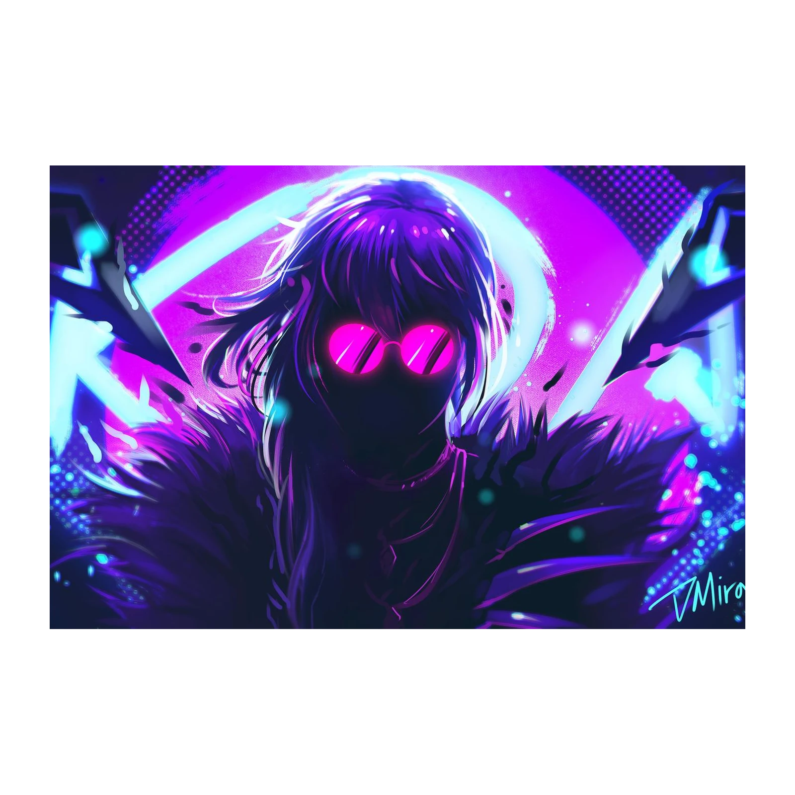 Cyberpunk Aura Anime Wall Art