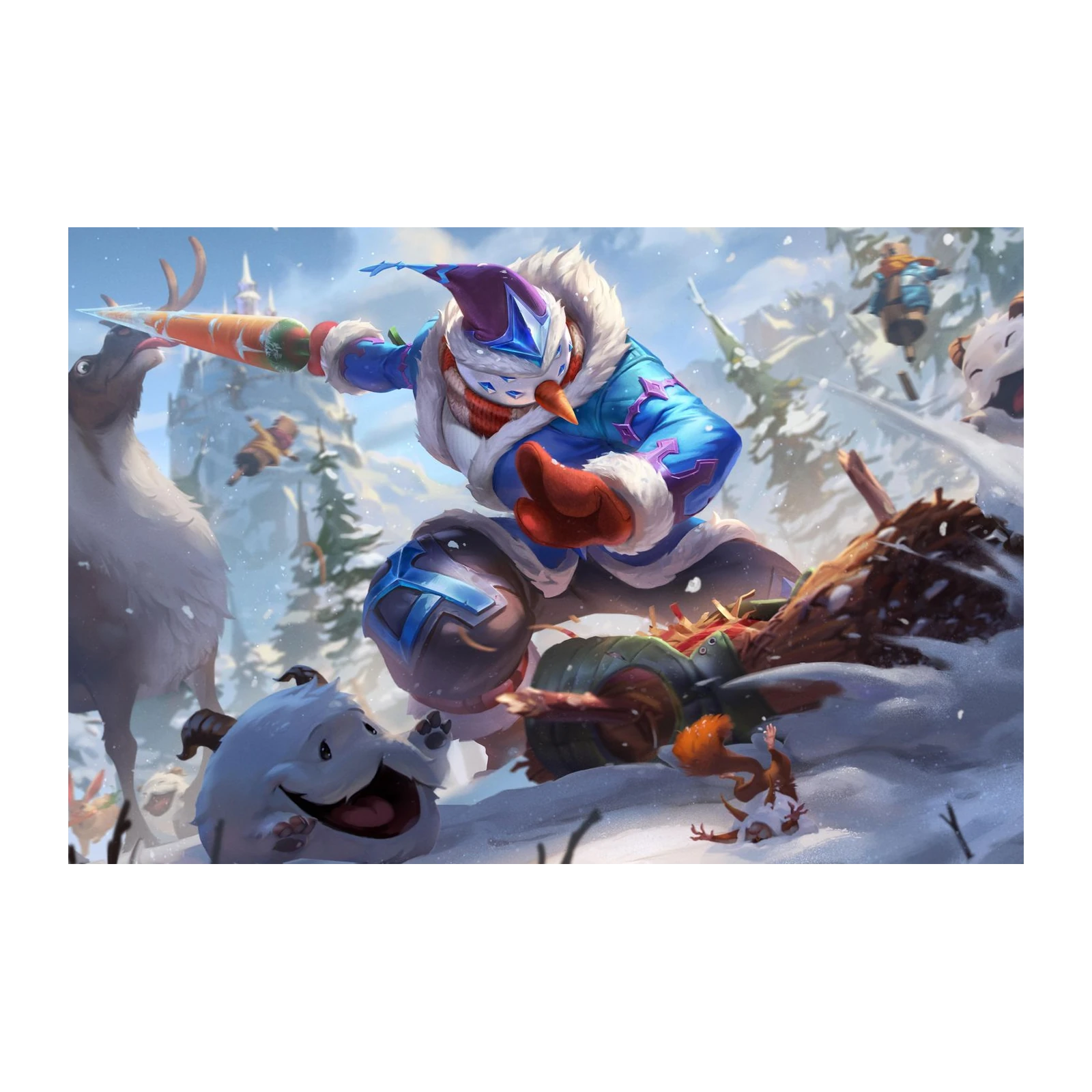 Whimsical Winter Snowman & Poro Wall Art