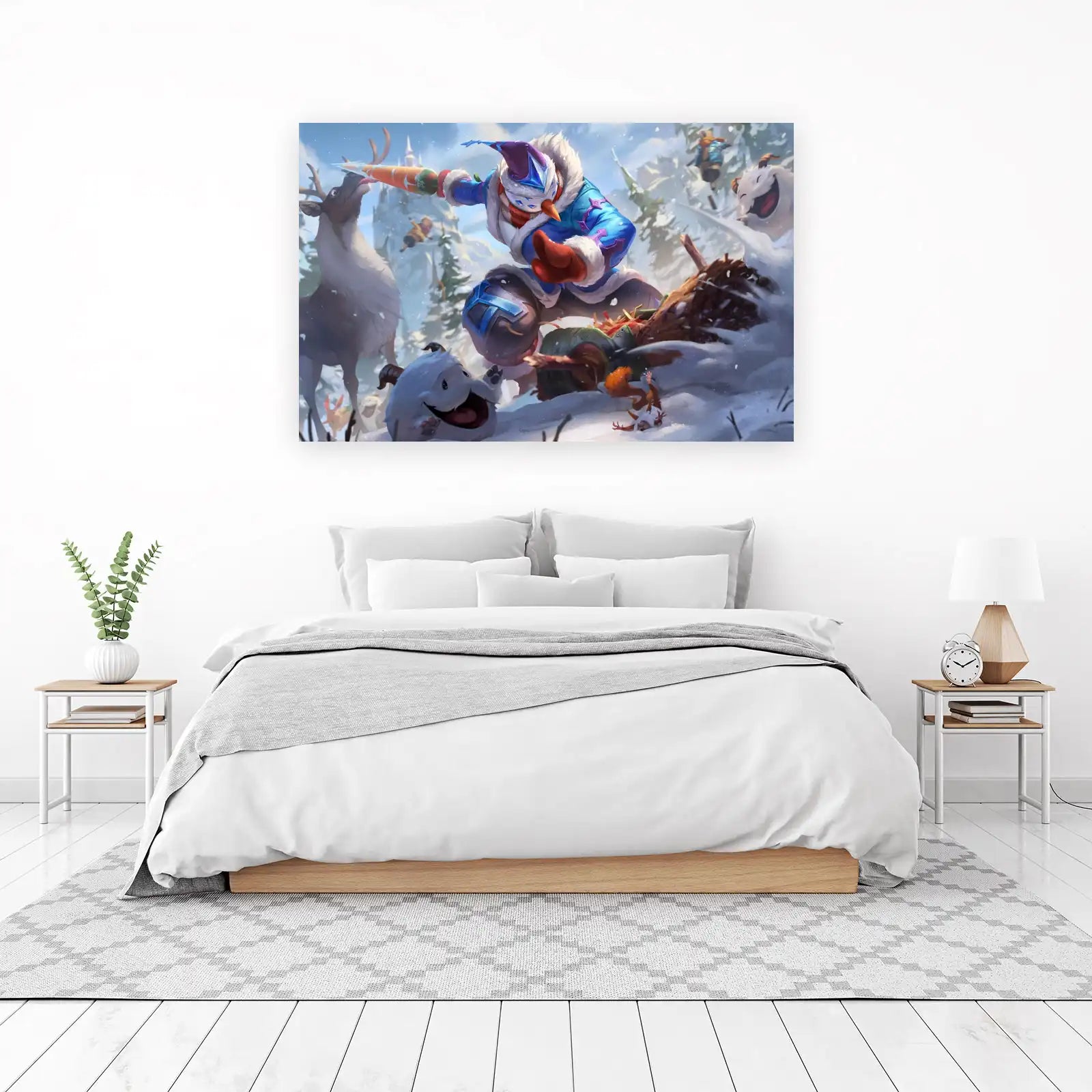 Whimsical Winter Snowman & Poro Wall Art