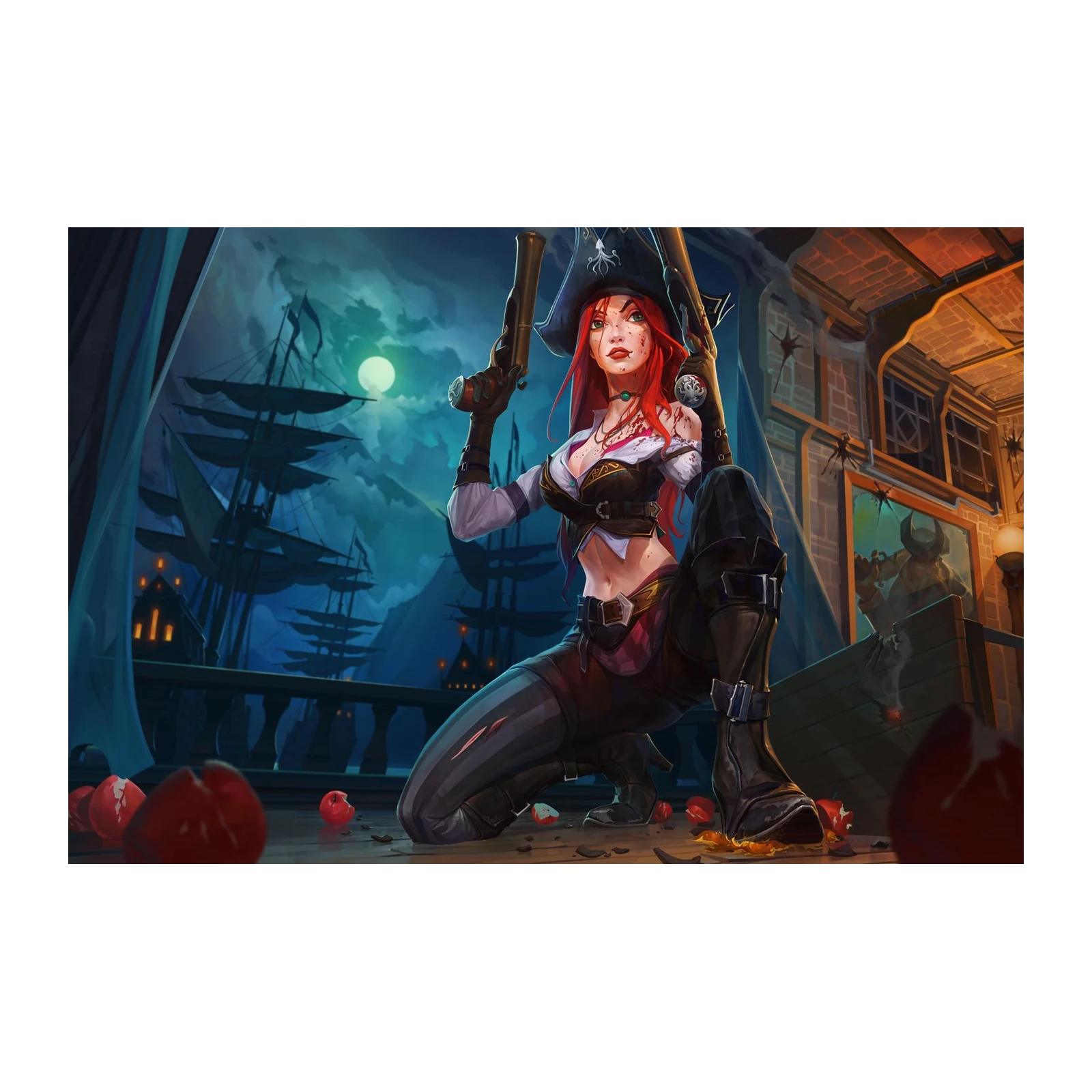 Pirate Queen Galleon Night Wall Art