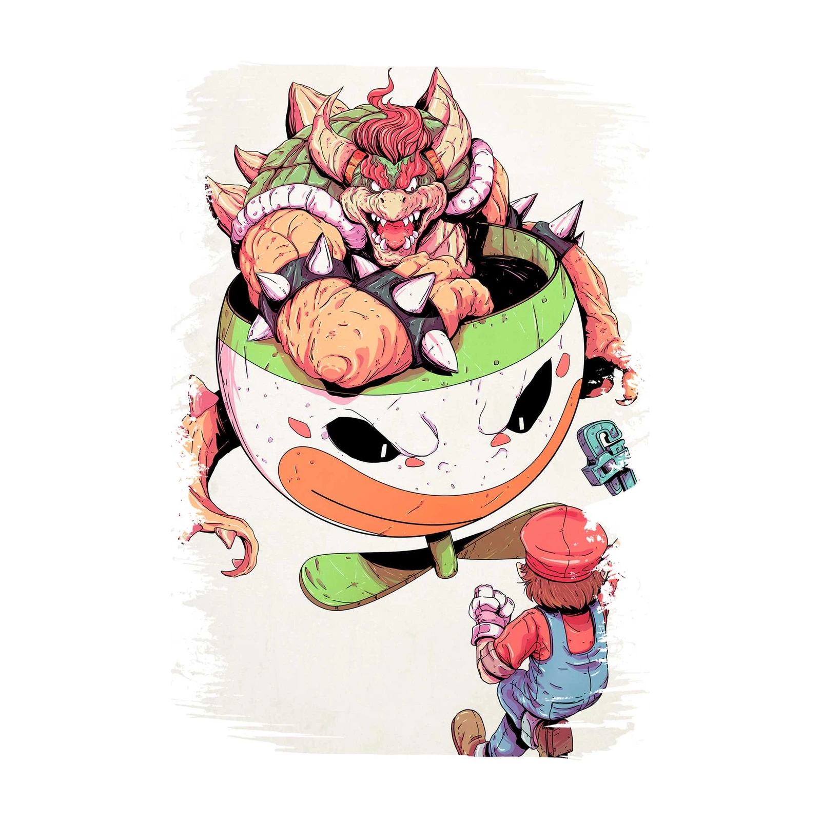 Epic Bowser vs Mario Battle Wall Art