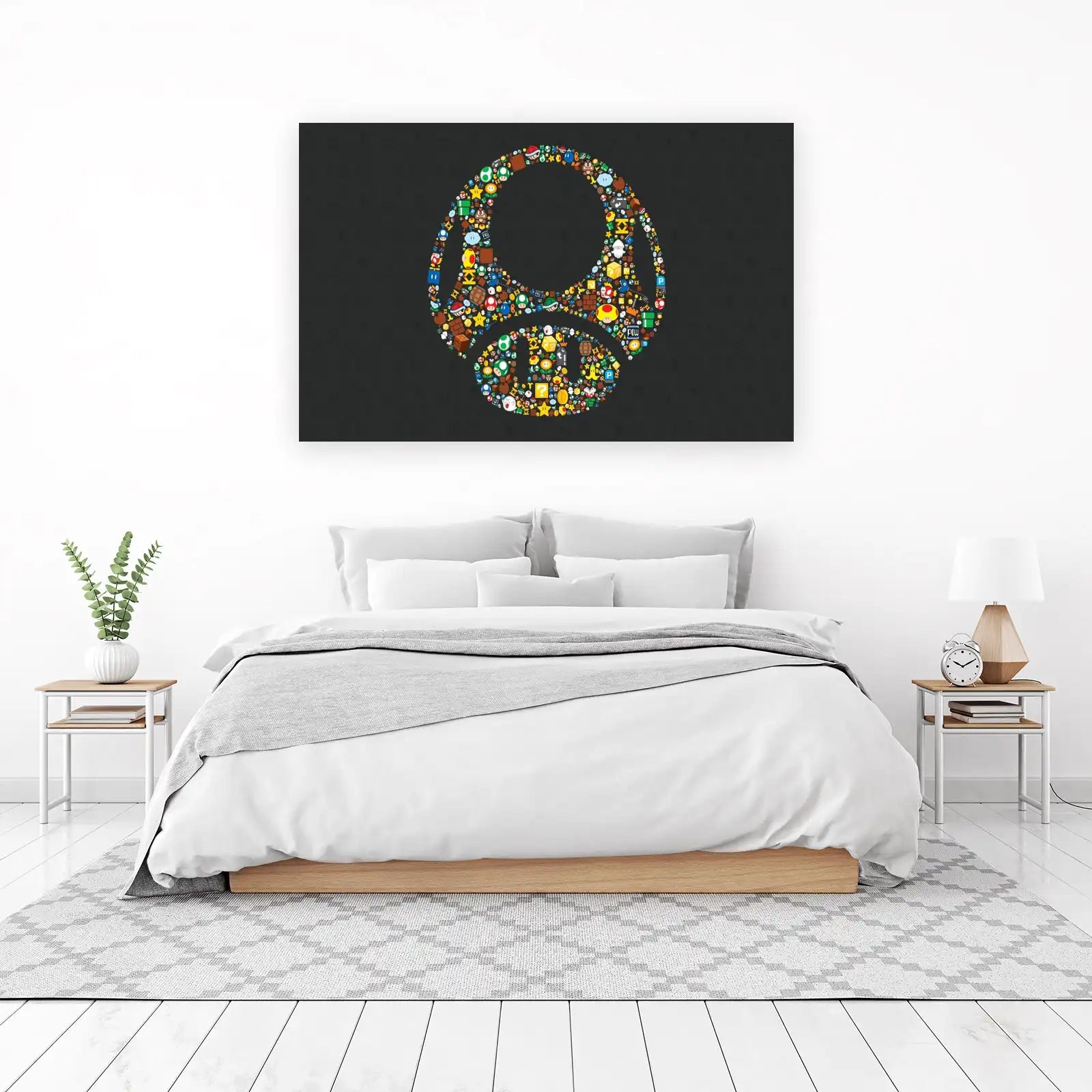Retro Mario Mushroom Collage Wall Art