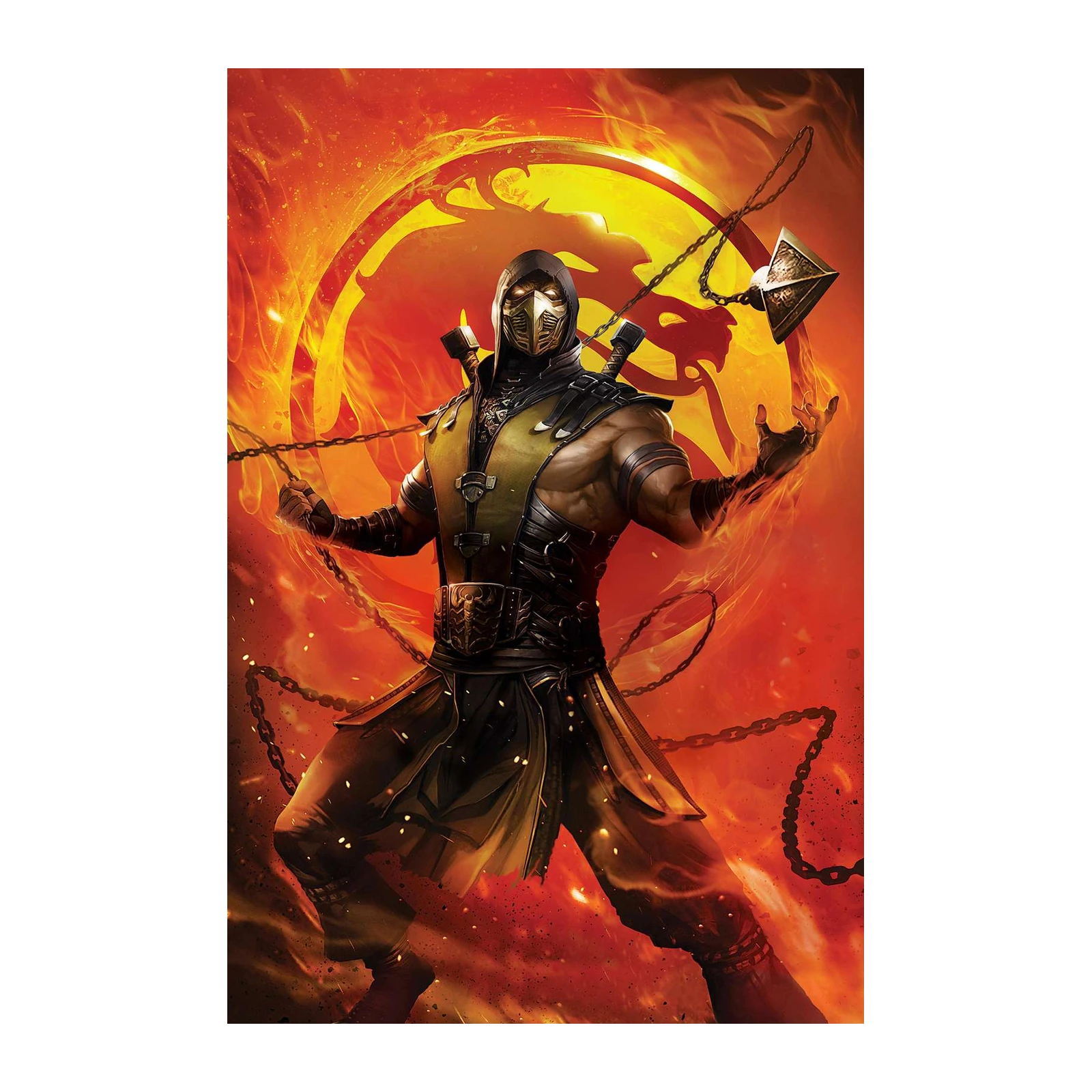 Mortal Kombat Scorpion Fire Warrior Wall Art