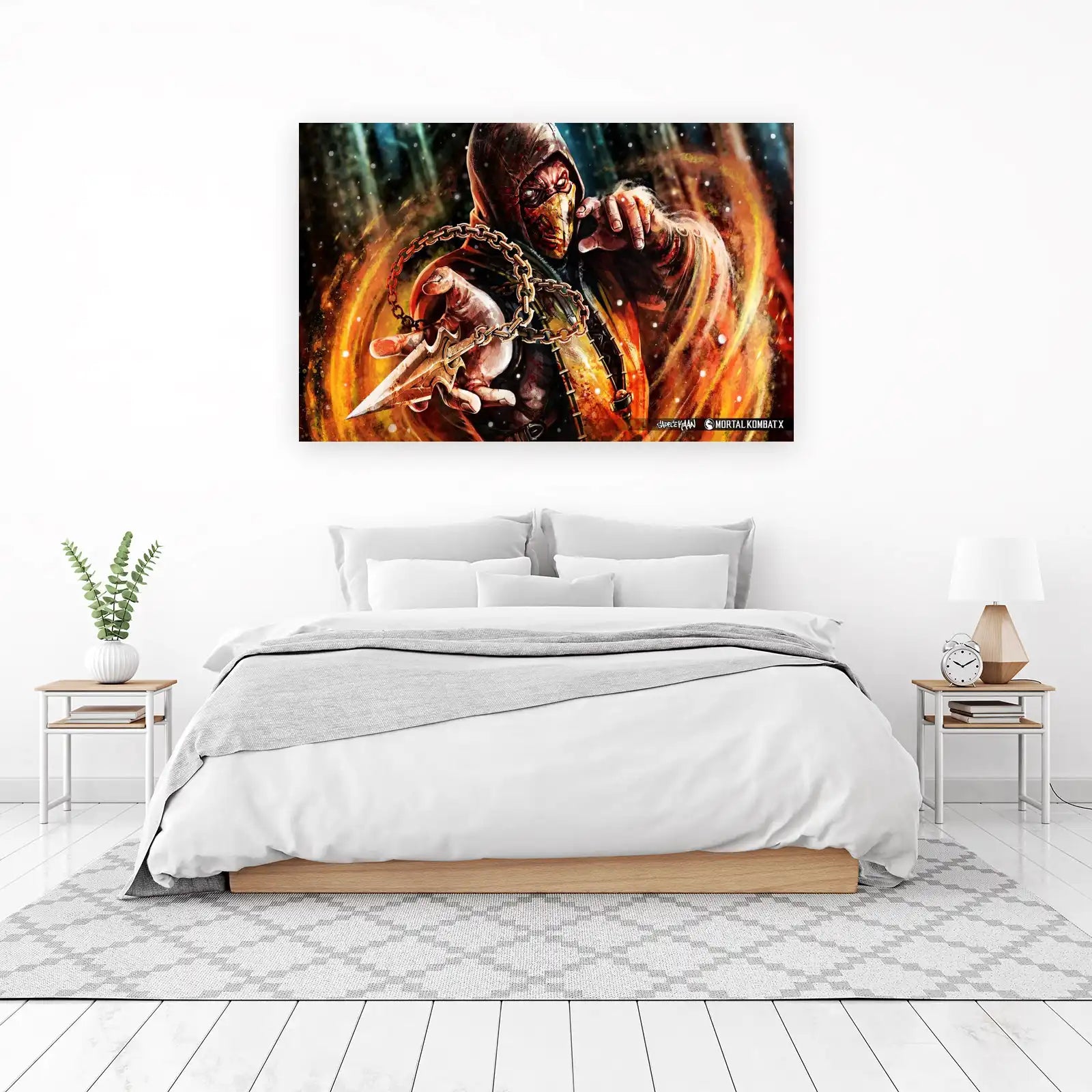 Scorpion Mortal Kombat Fiery Kunai Wall Art