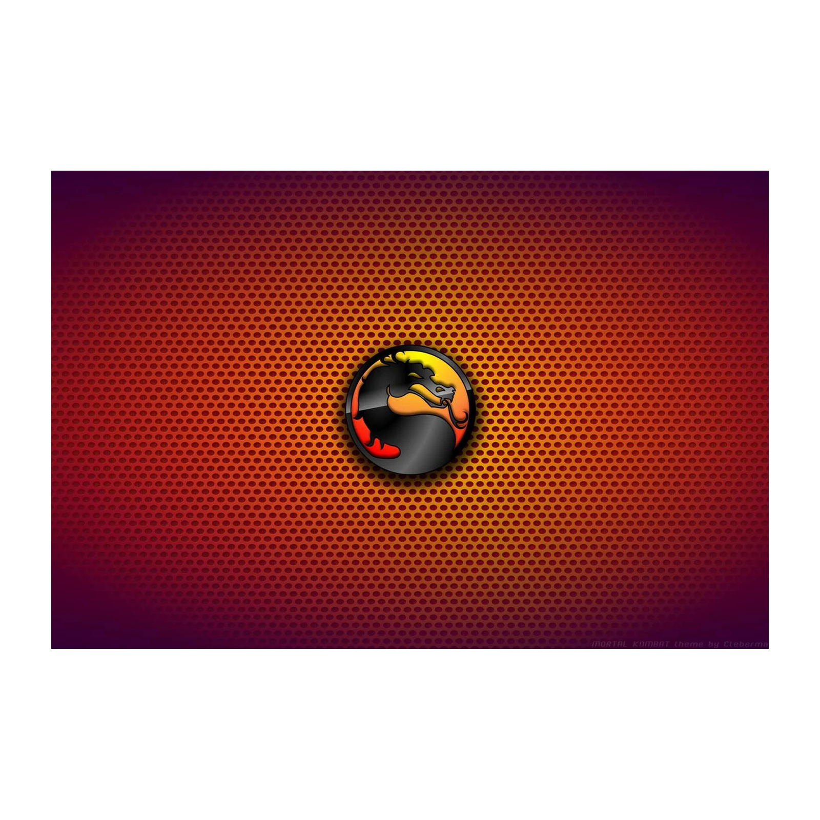 Mortal Kombat Dragon Logo Red Orange Wall Art