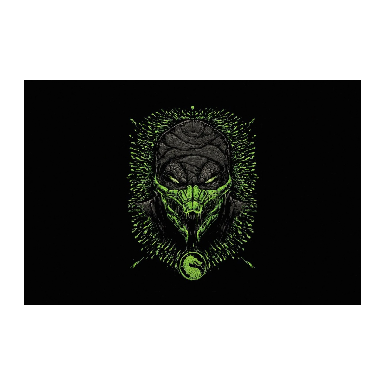Mortal Kombat Scorpion Glowing Mask Wall Art
