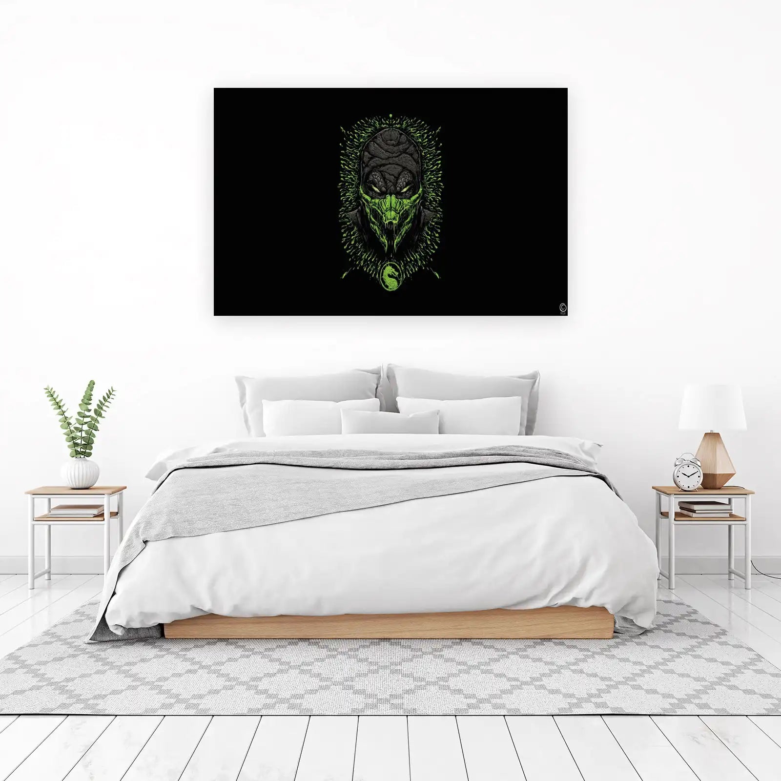 Mortal Kombat Scorpion Glowing Mask Wall Art