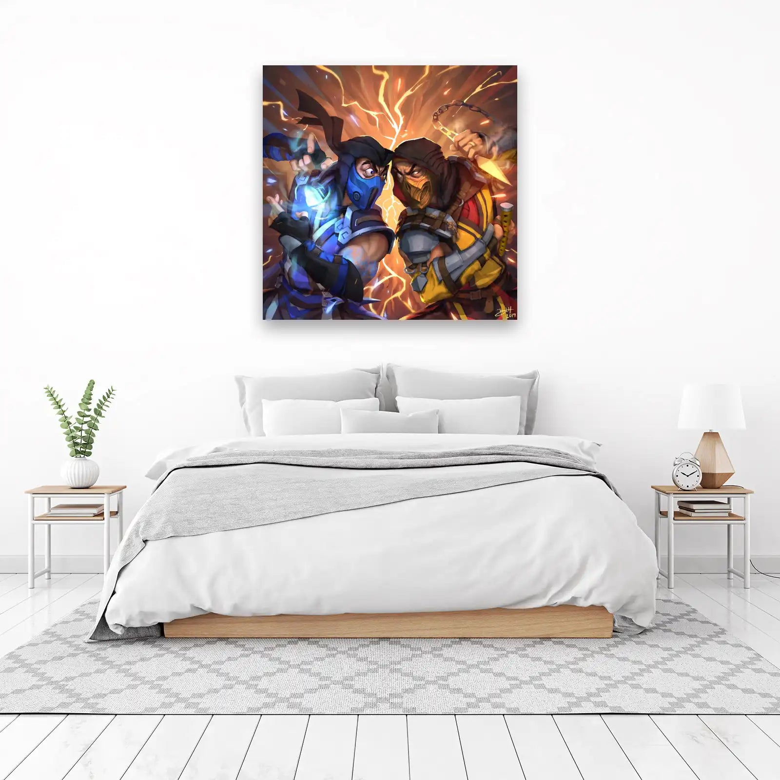 Sub Zero vs Scorpion Epic Battle Wall Art