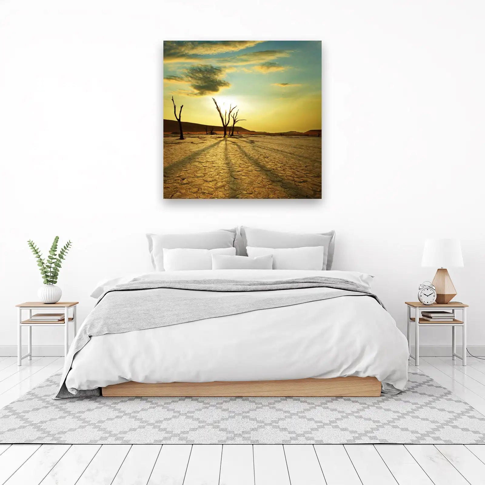 Dramatic Desert Sunrise Tree Wall Art