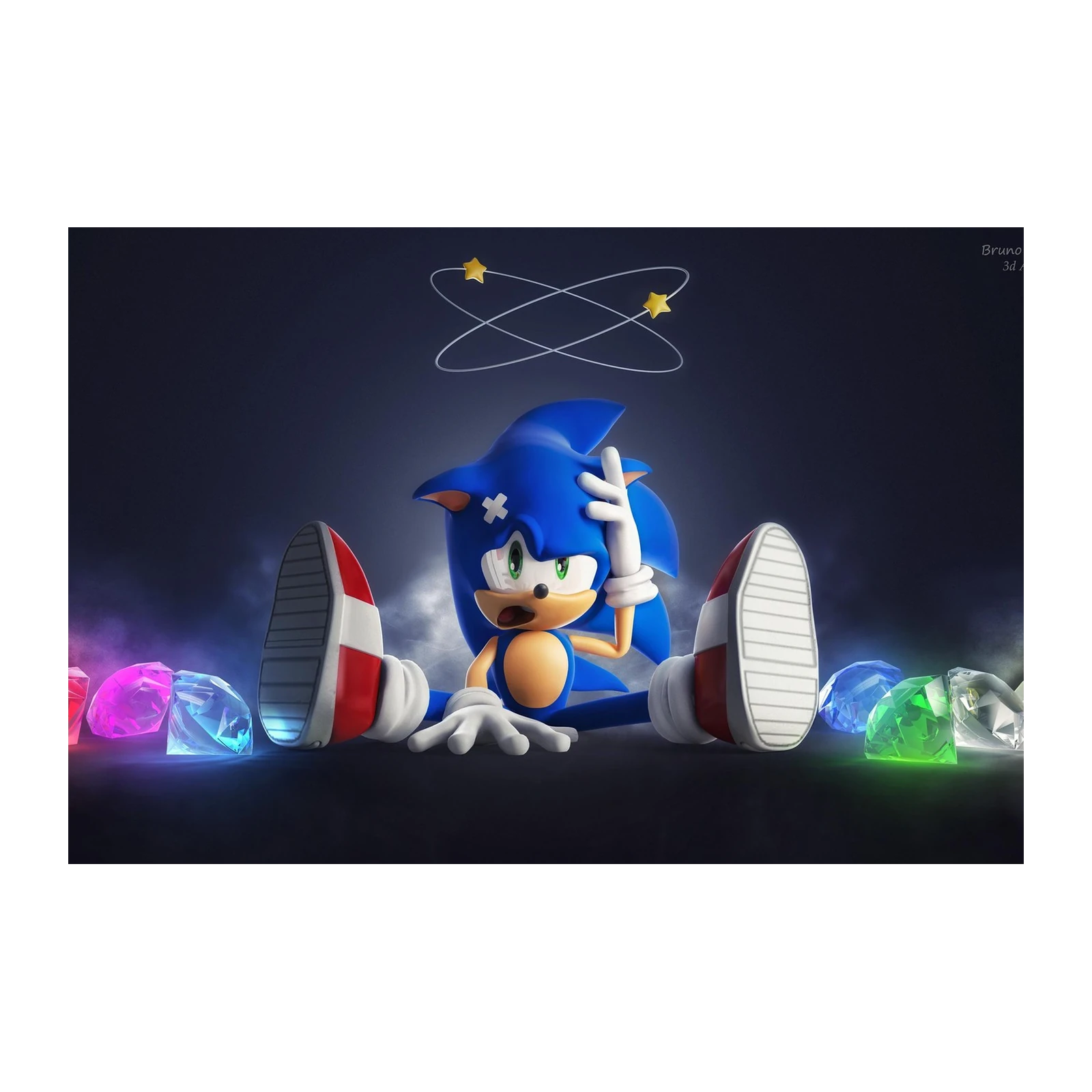 Dizzy Sonic Chaos Emerald Wall Art
