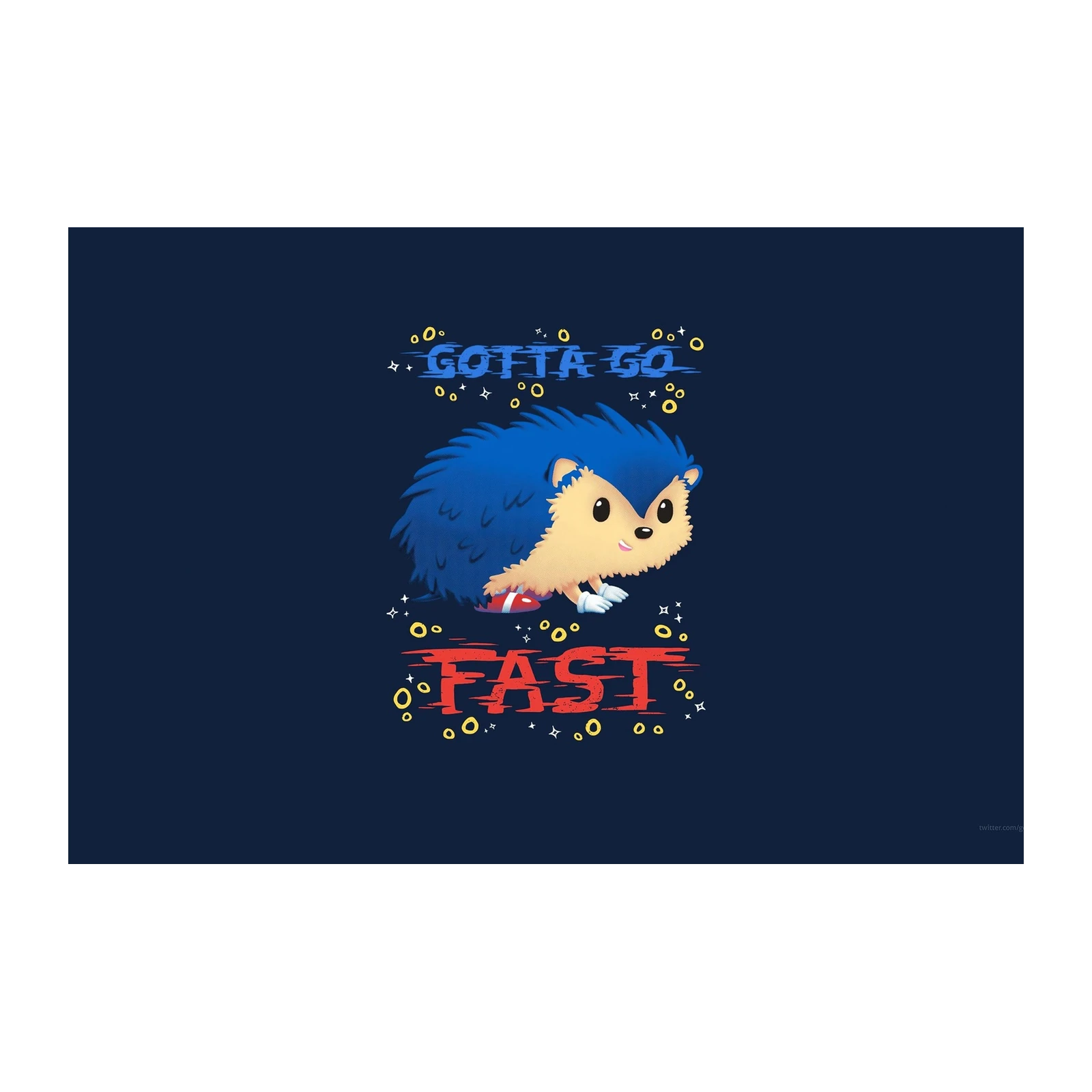 Cute Sonic 'Gotta Go Fast' Wall Art