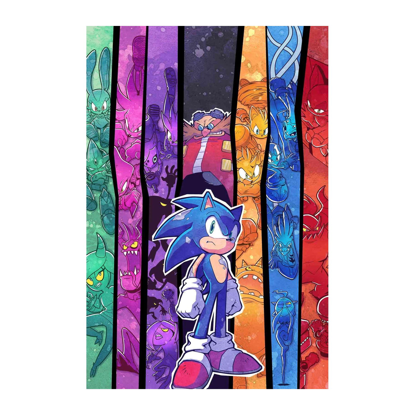 Sonic the Hedgehog Character Collage Wall Art