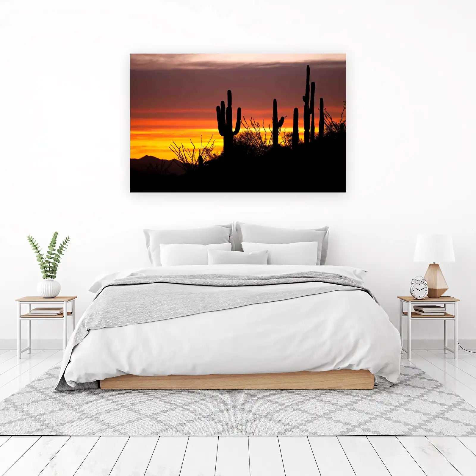 Desert Sunset Saguaro Silhouette Wall Art