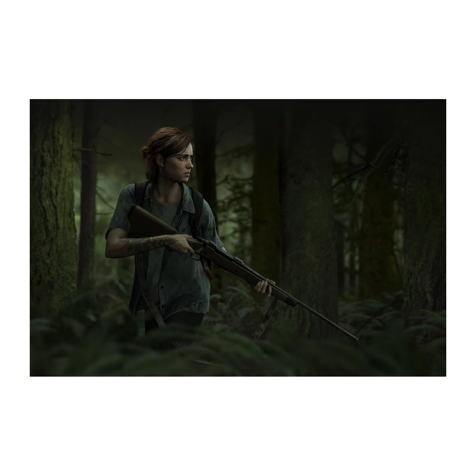Ellie The Last of Us Forest Rifle Wall Art