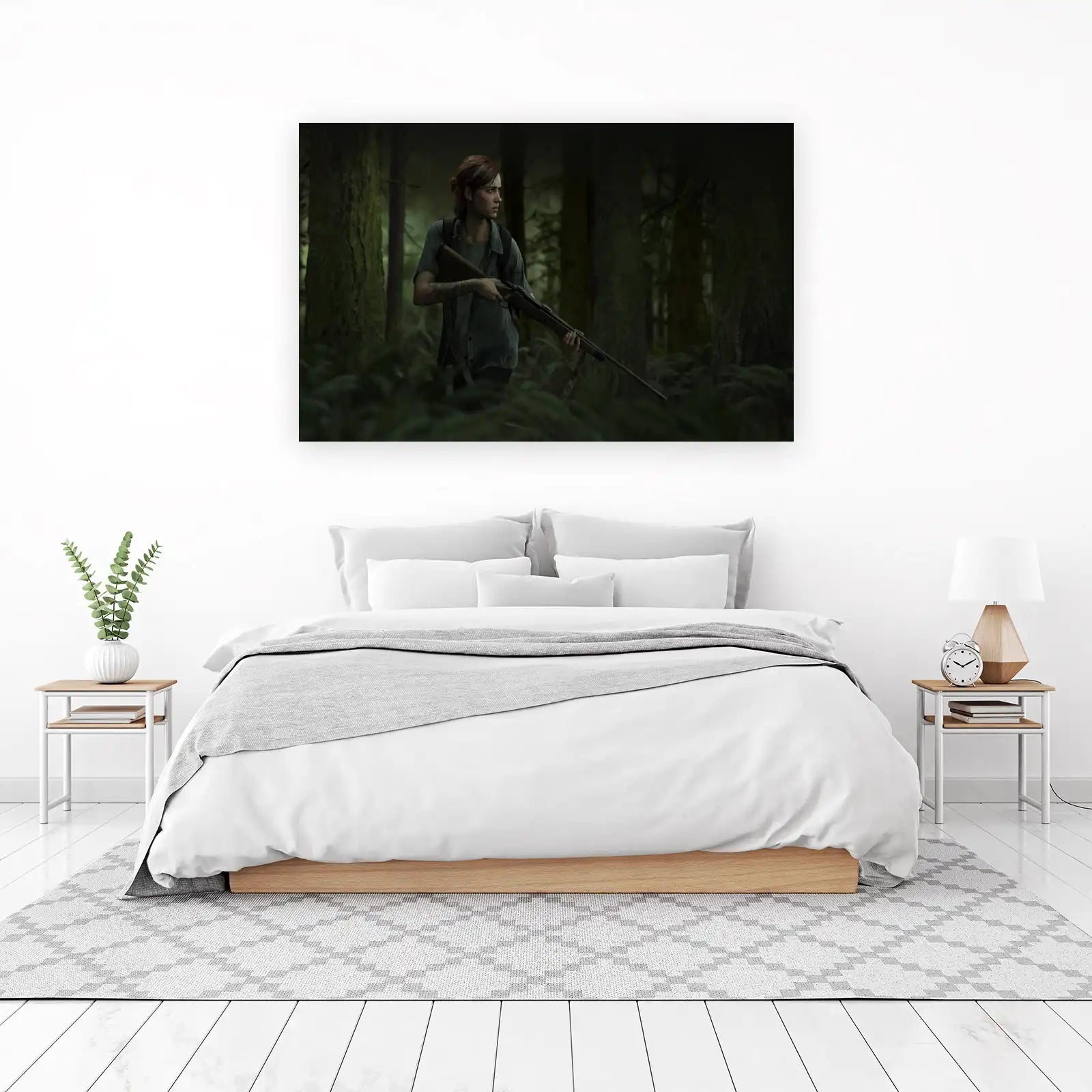 Ellie The Last of Us Forest Rifle Wall Art