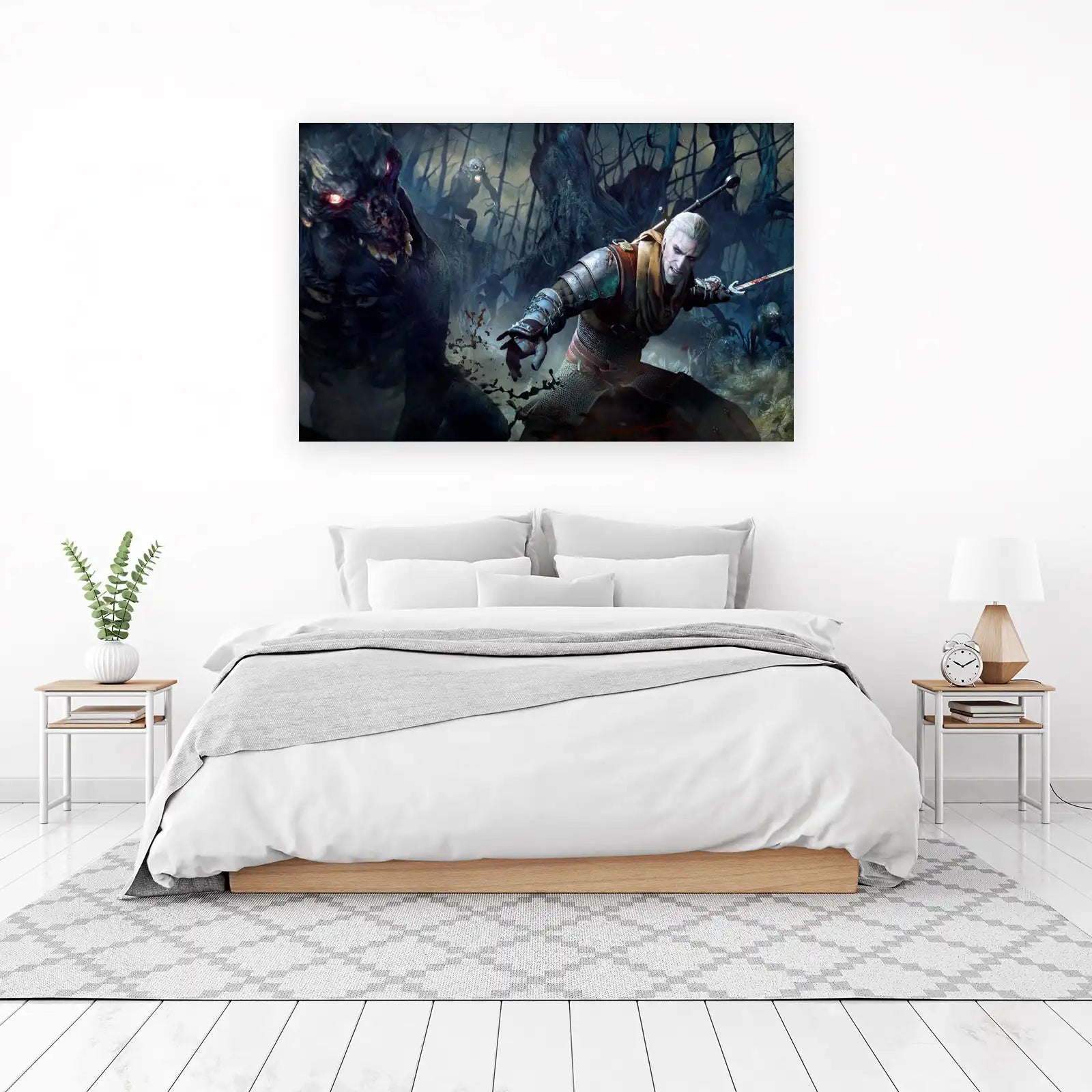 Geralt Witcher Battle Scene Wall Art