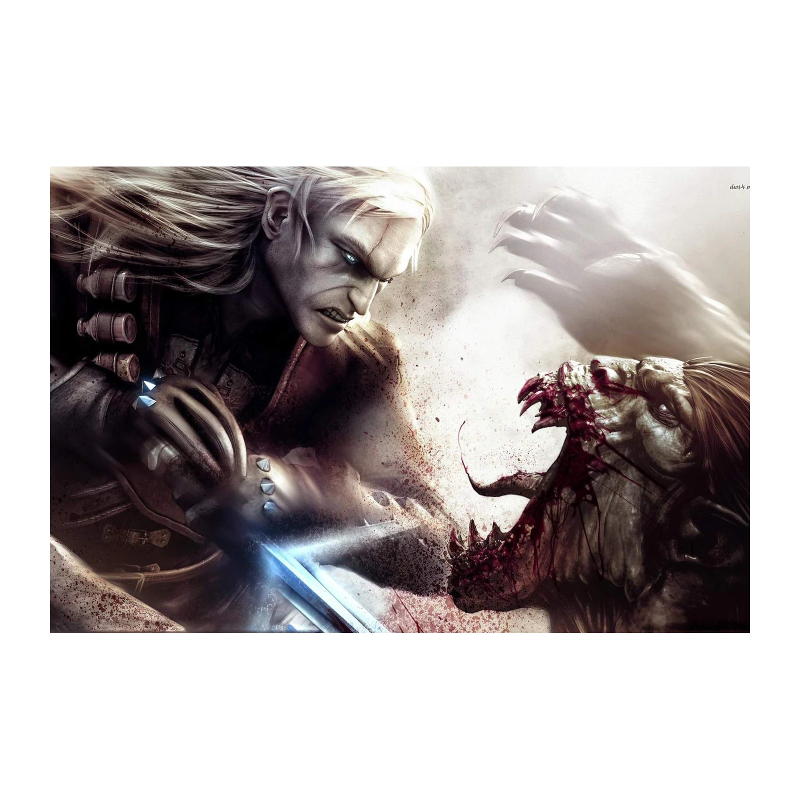 Epic Fantasy Battle Witcher Monster Slayer Wall Art
