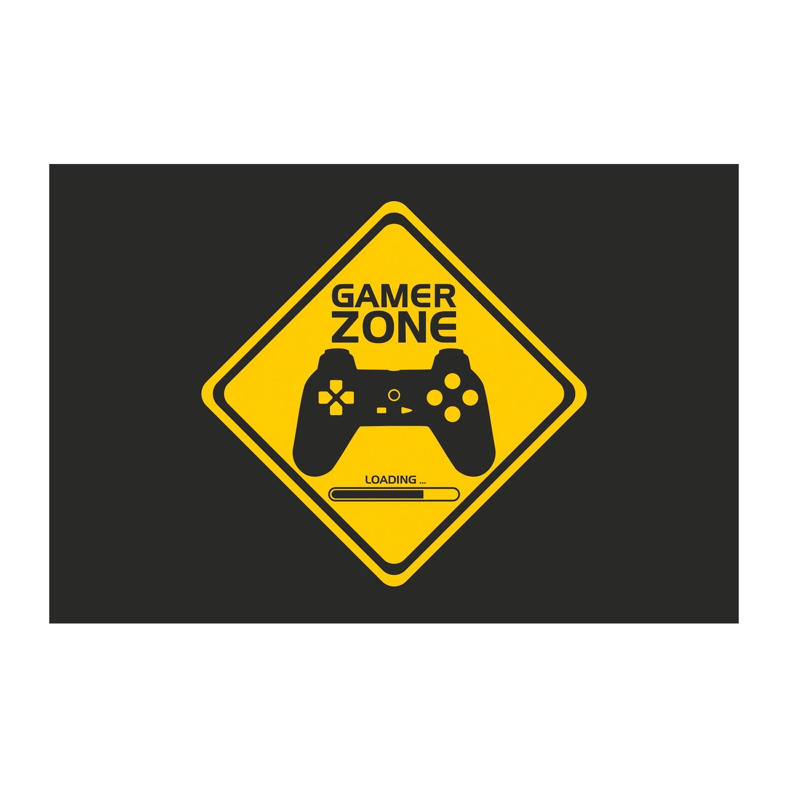 Gamer Zone Warning Sign Wall Art