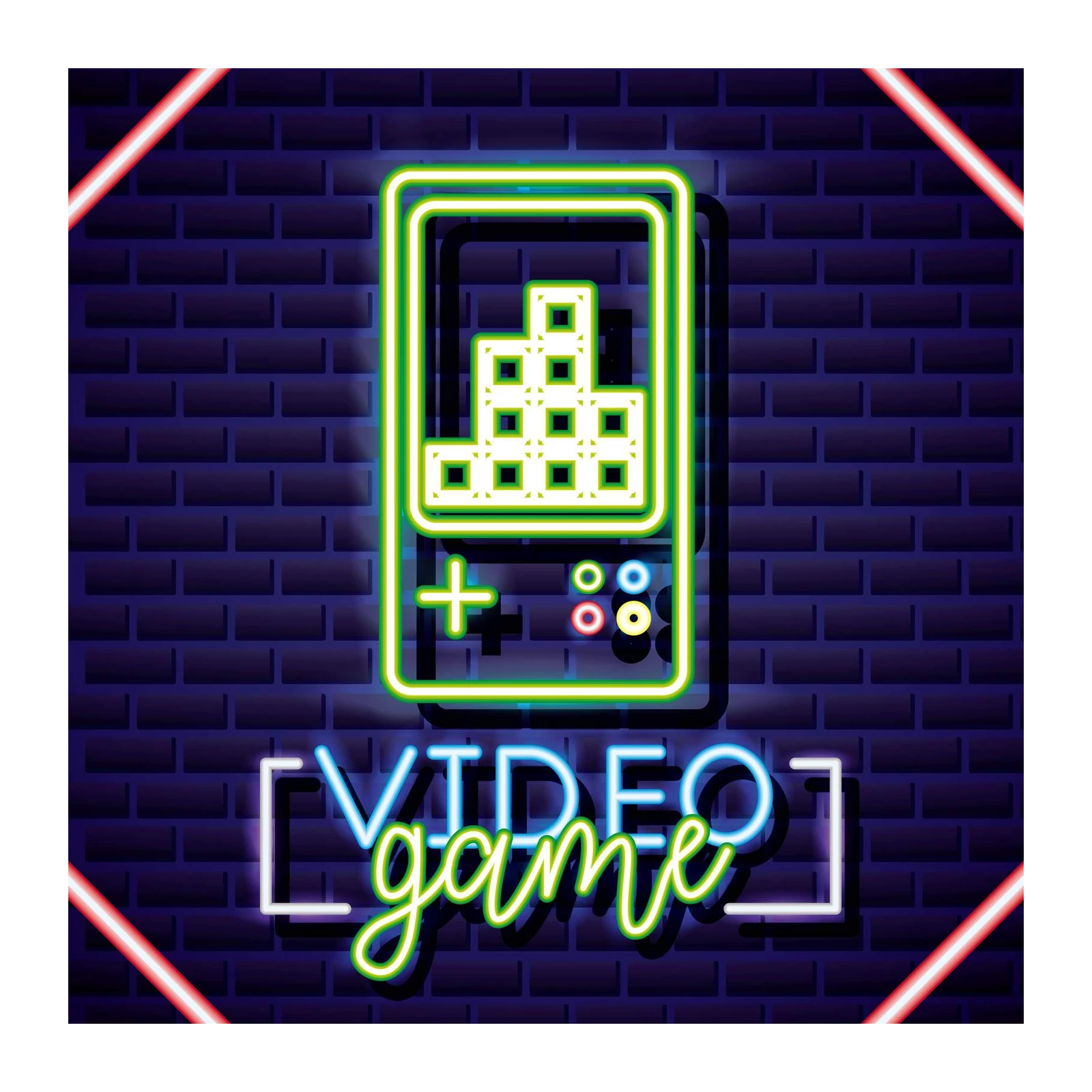 Retro Neon Game Console Wall Art