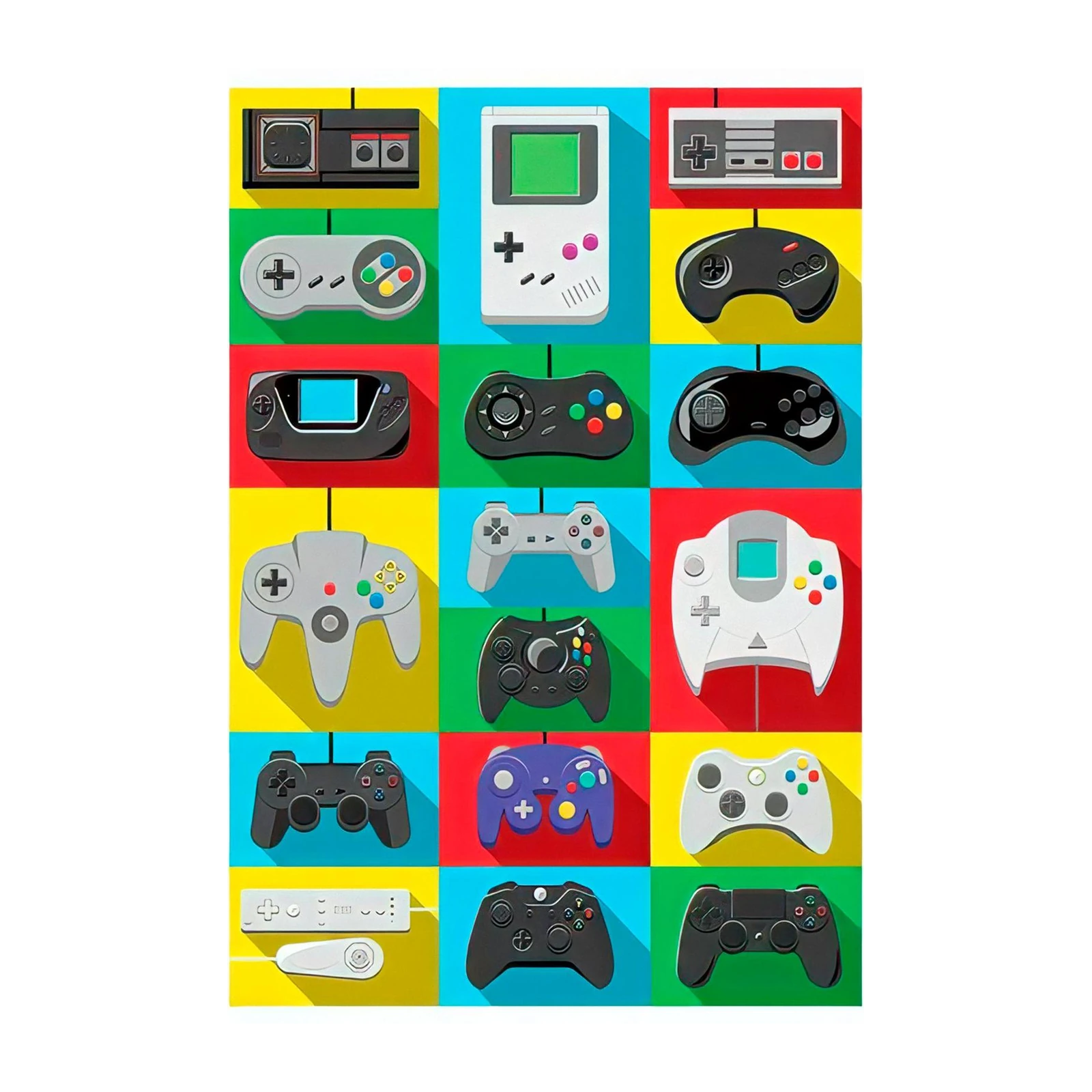 Retro Gaming Controller Collage Wall Art