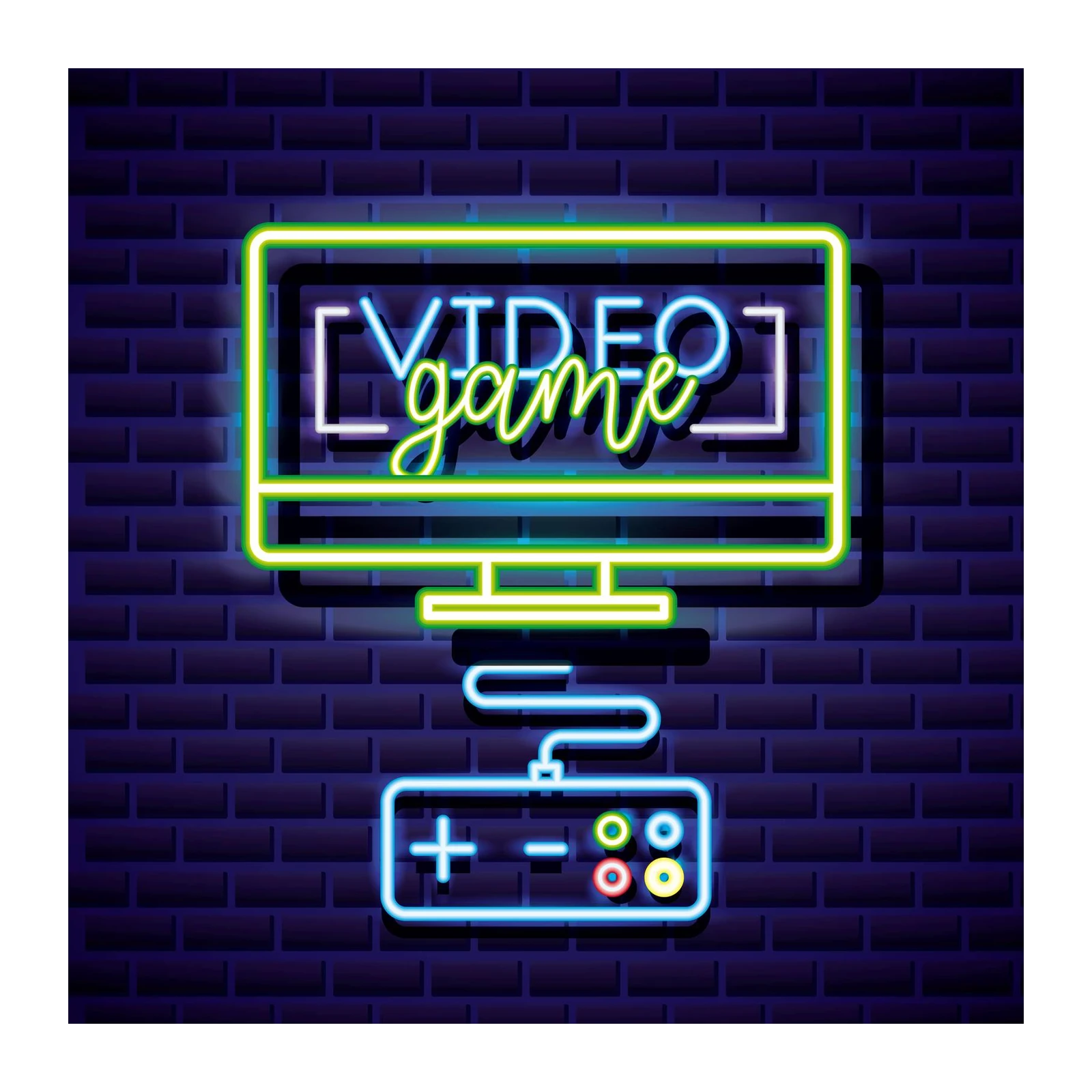 Neon Video Game & Controller Wall Art