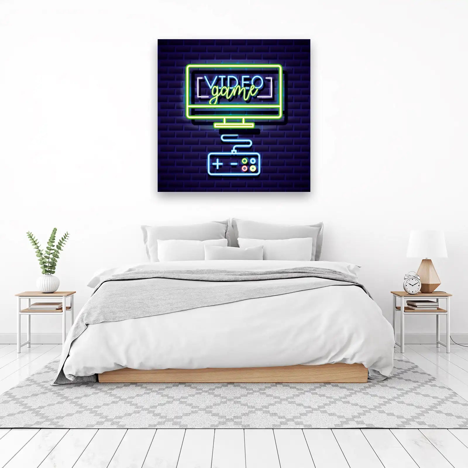 Neon Video Game & Controller Wall Art
