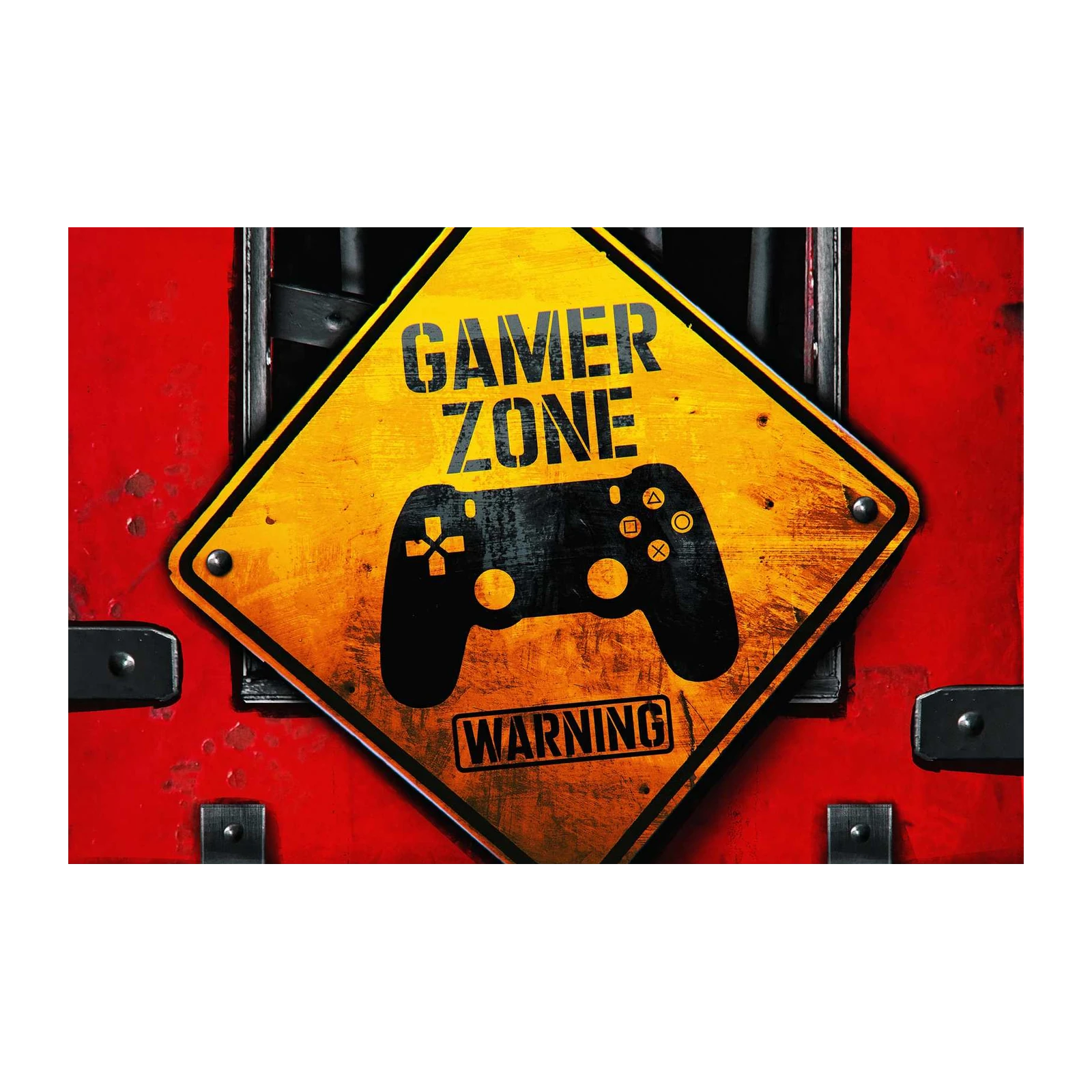 Gamer Zone Warning Sign Wall Art