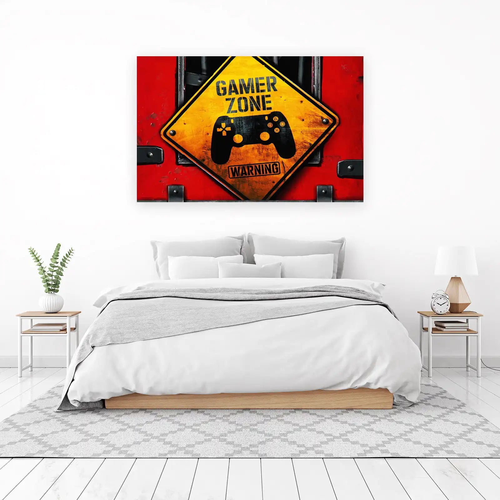Gamer Zone Warning Sign Wall Art