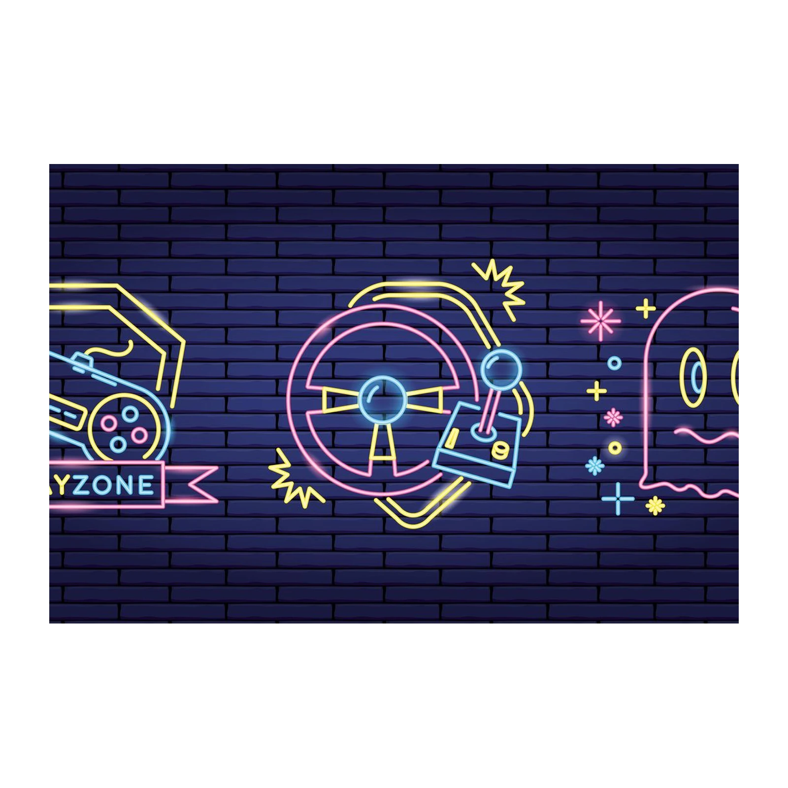 Neon Gaming & Arcade Playzone Wall Art