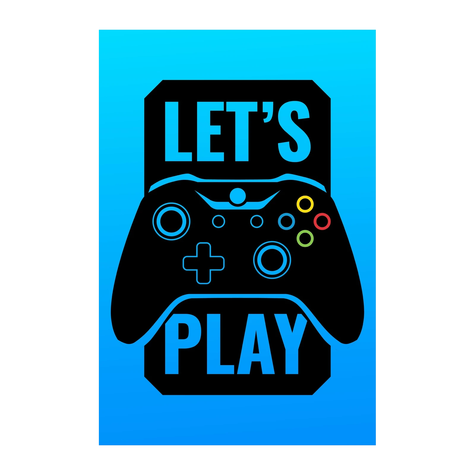 Epic Gaming Controller "Let's Play" Wall Art