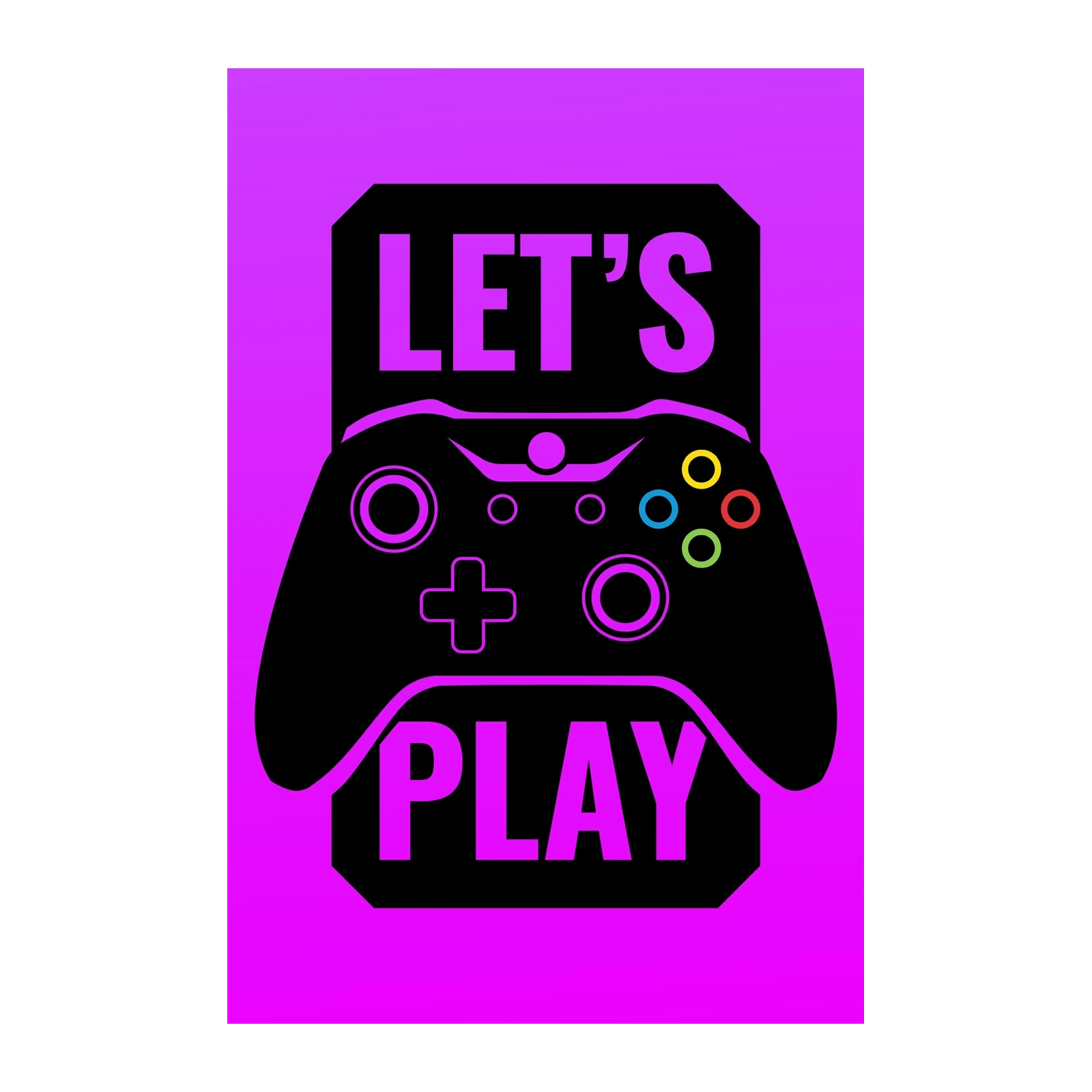 Gamer 'Let's Play' Controller Wall Art