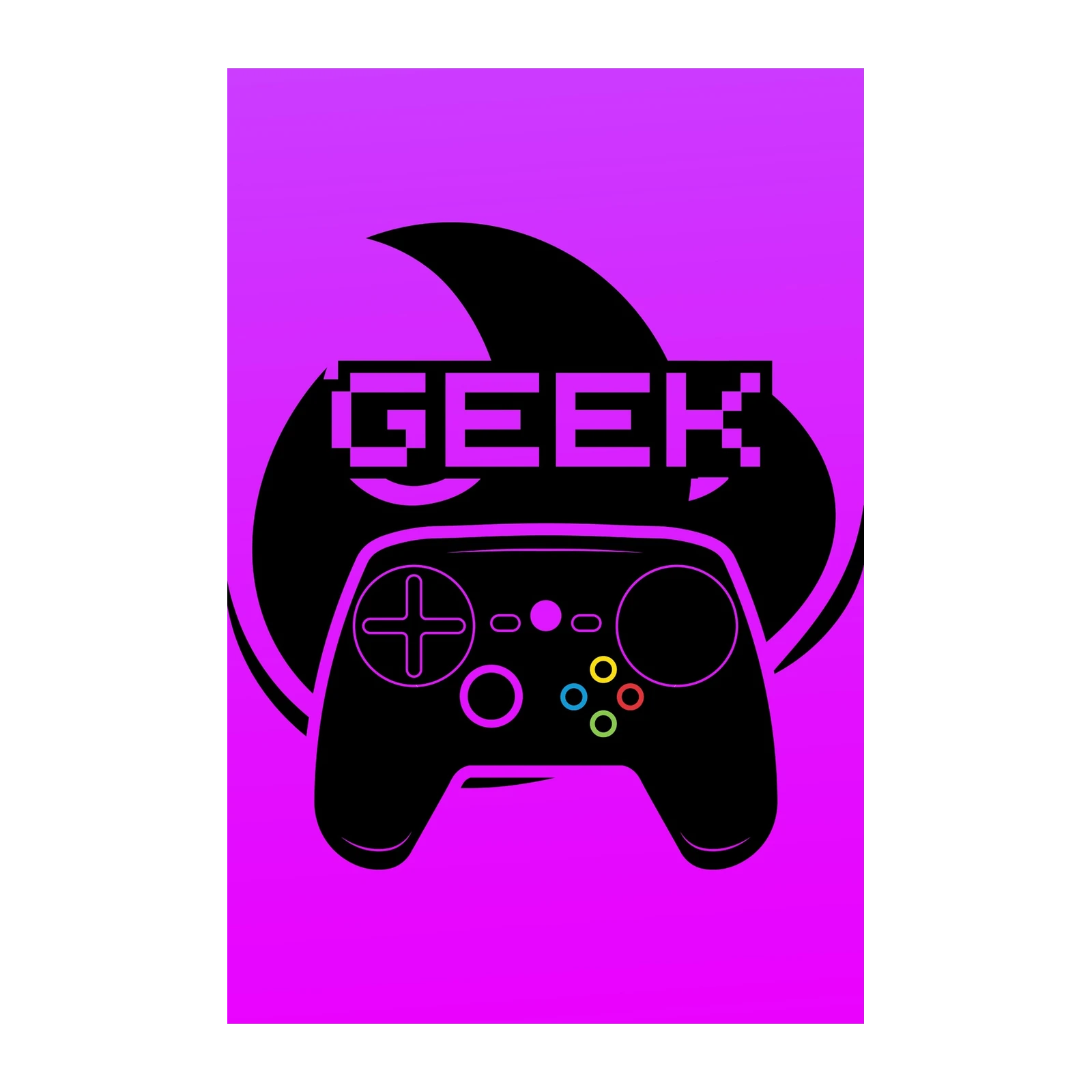 Retro Gaming Controller "GEEK" Wall Art