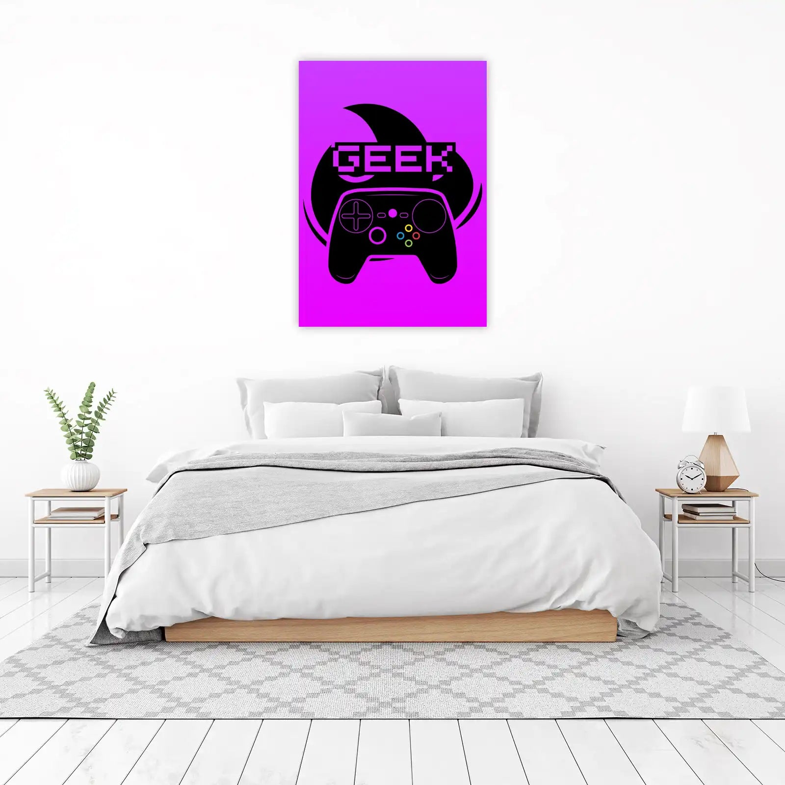Retro Gaming Controller "GEEK" Wall Art