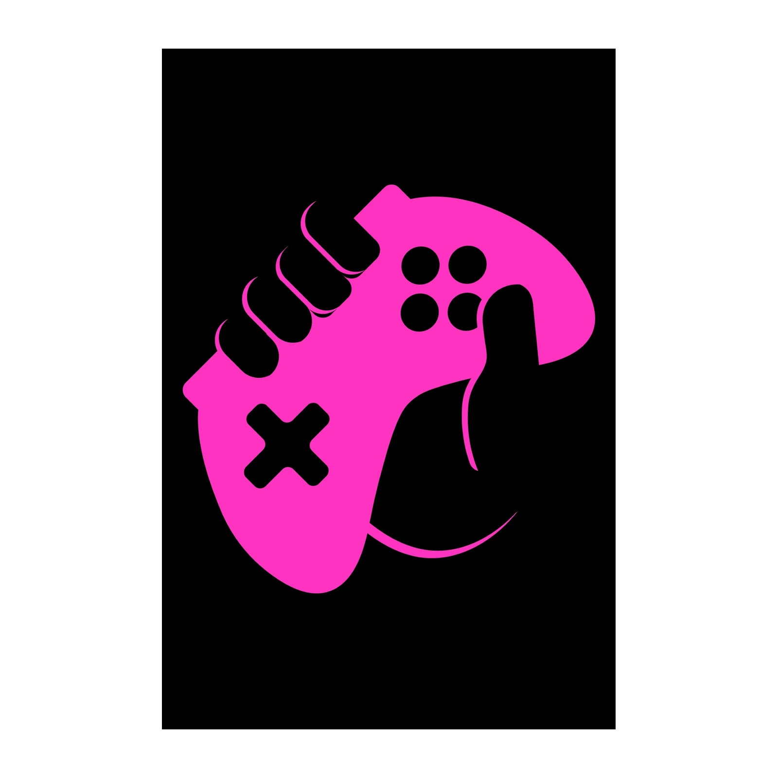 Vibrant Pink Game Controller Art Wall Art
